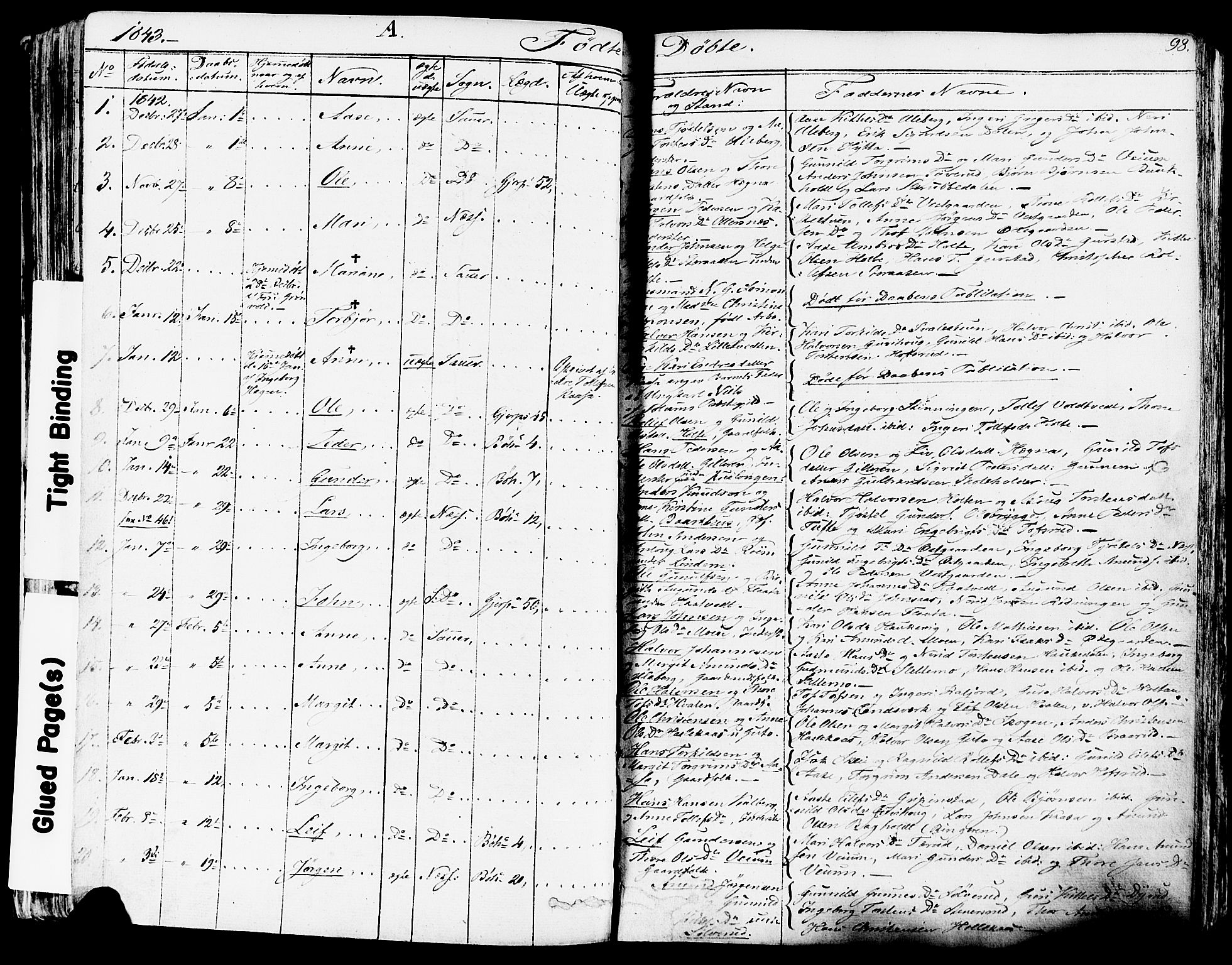 Sauherad kirkebøker, SAKO/A-298/F/Fa/L0006: Parish register (official) no. I 6, 1827-1850, p. 98