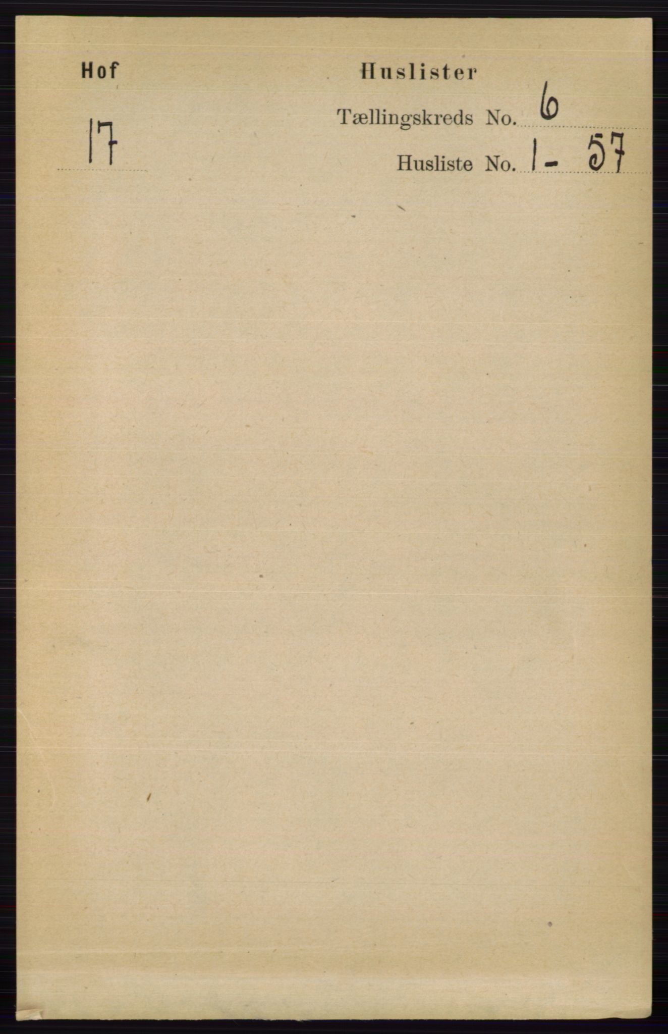 RA, 1891 census for 0424 Hof, 1891, p. 2189