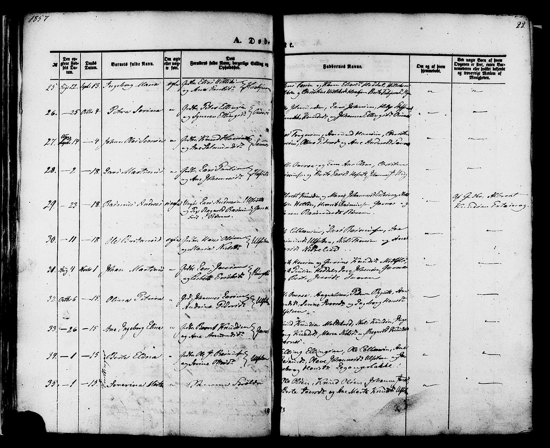 Ministerialprotokoller, klokkerbøker og fødselsregistre - Møre og Romsdal, AV/SAT-A-1454/509/L0105: Parish register (official) no. 509A03, 1848-1882, p. 22