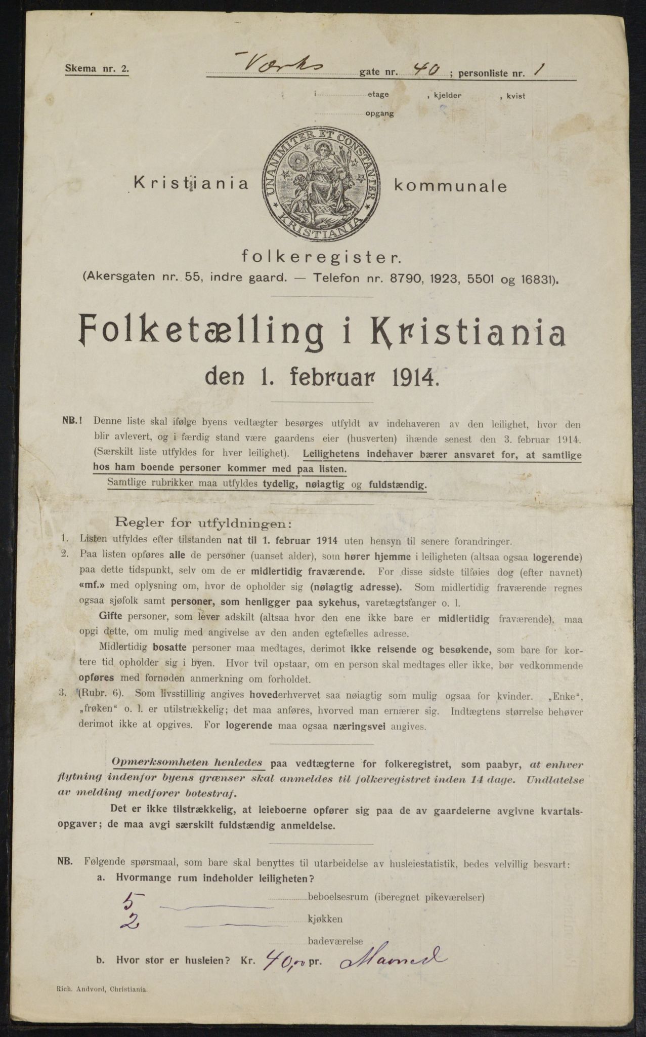 OBA, Municipal Census 1914 for Kristiania, 1914, p. 123338