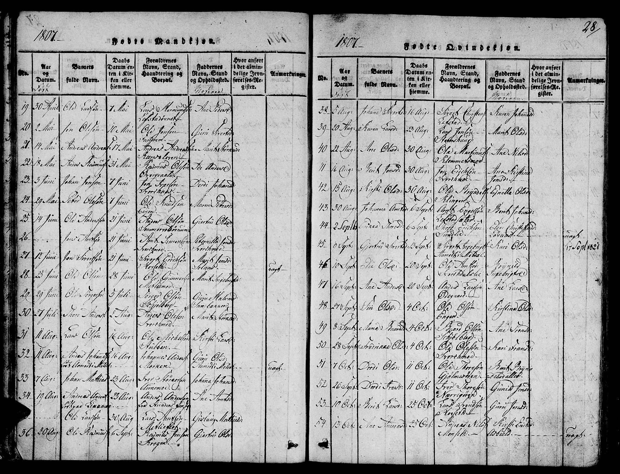 Ministerialprotokoller, klokkerbøker og fødselsregistre - Sør-Trøndelag, AV/SAT-A-1456/668/L0803: Parish register (official) no. 668A03, 1800-1826, p. 28