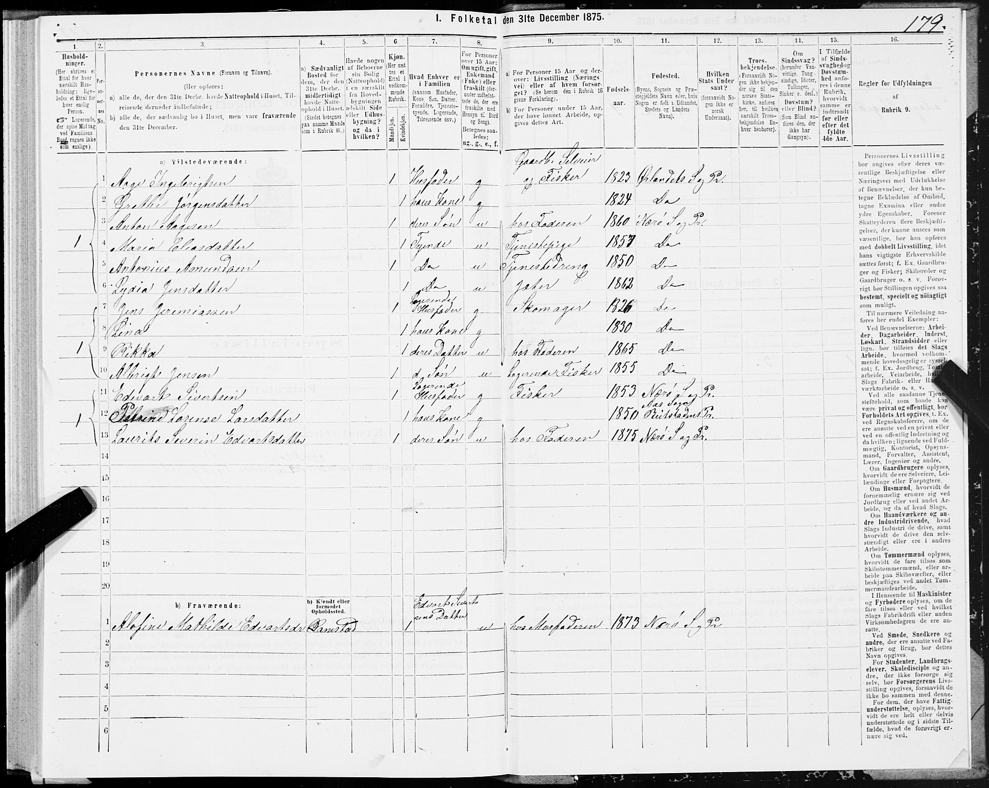 SAT, 1875 census for 1751P Nærøy, 1875, p. 1179