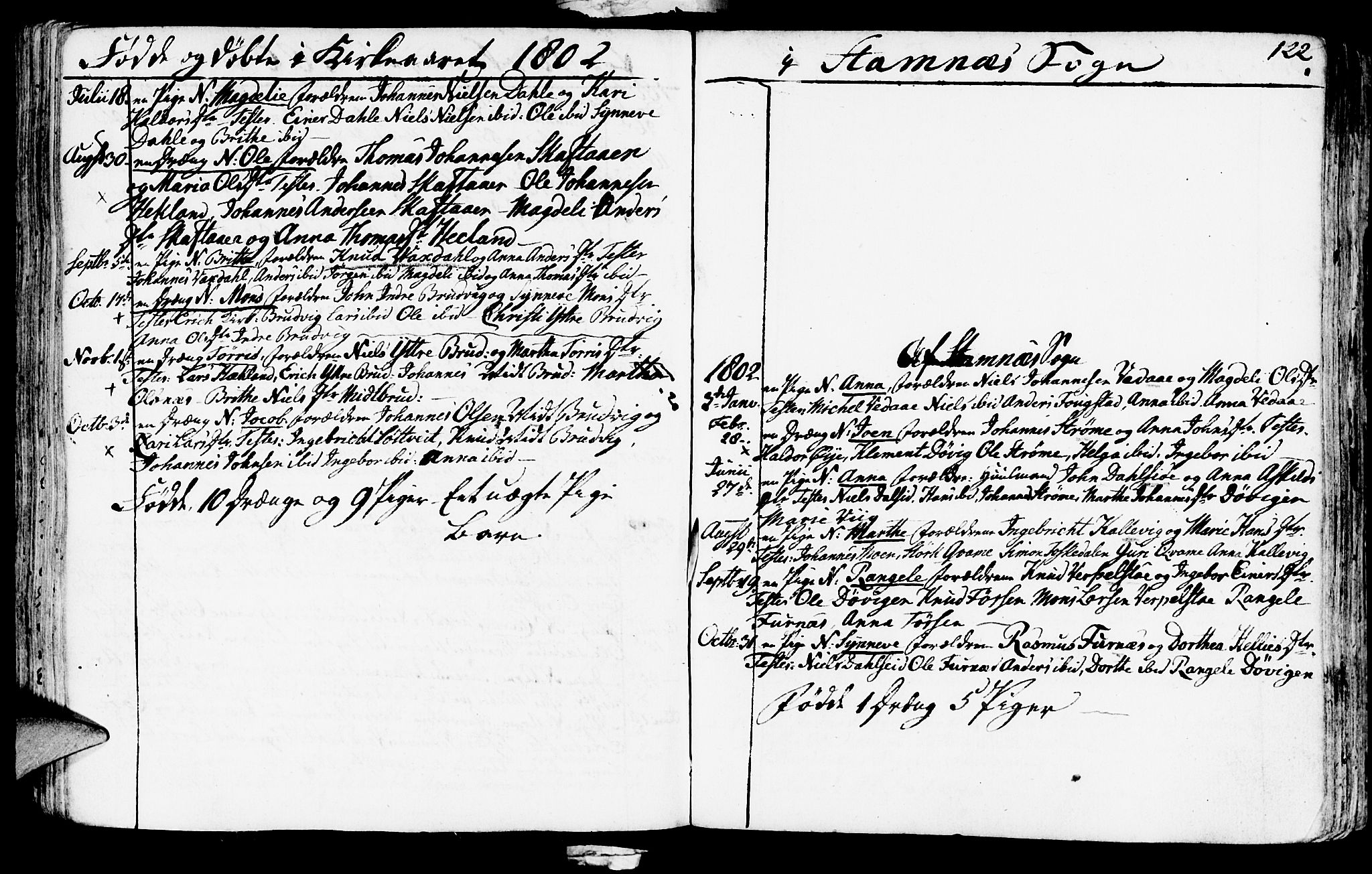 Haus sokneprestembete, AV/SAB-A-75601/H/Haa: Parish register (official) no. A 11, 1796-1816, p. 122