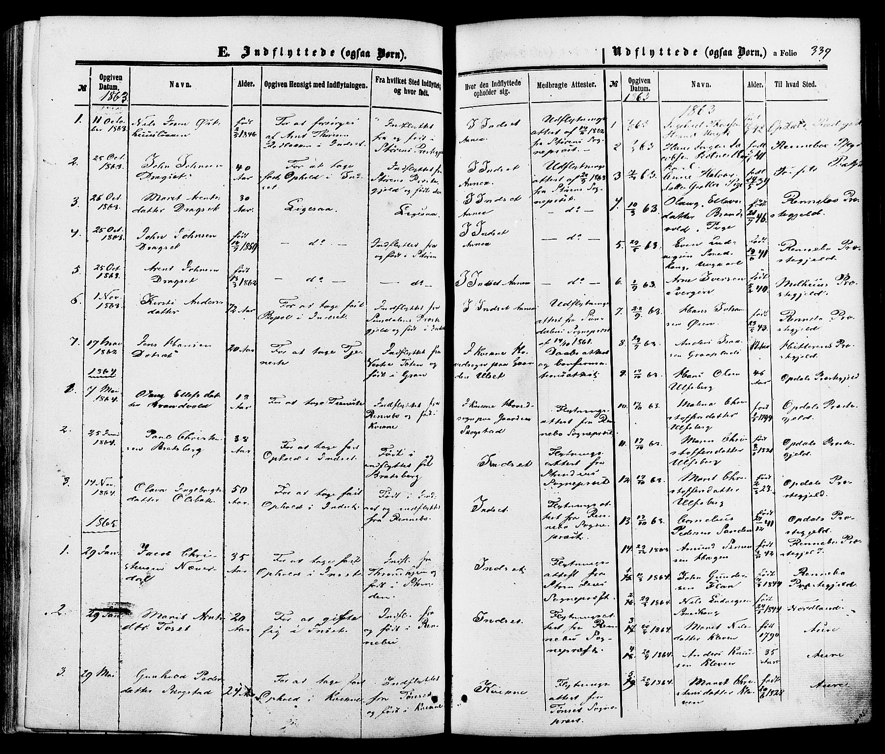 Kvikne prestekontor, SAH/PREST-064/H/Ha/Haa/L0006: Parish register (official) no. 6, 1863-1886, p. 339