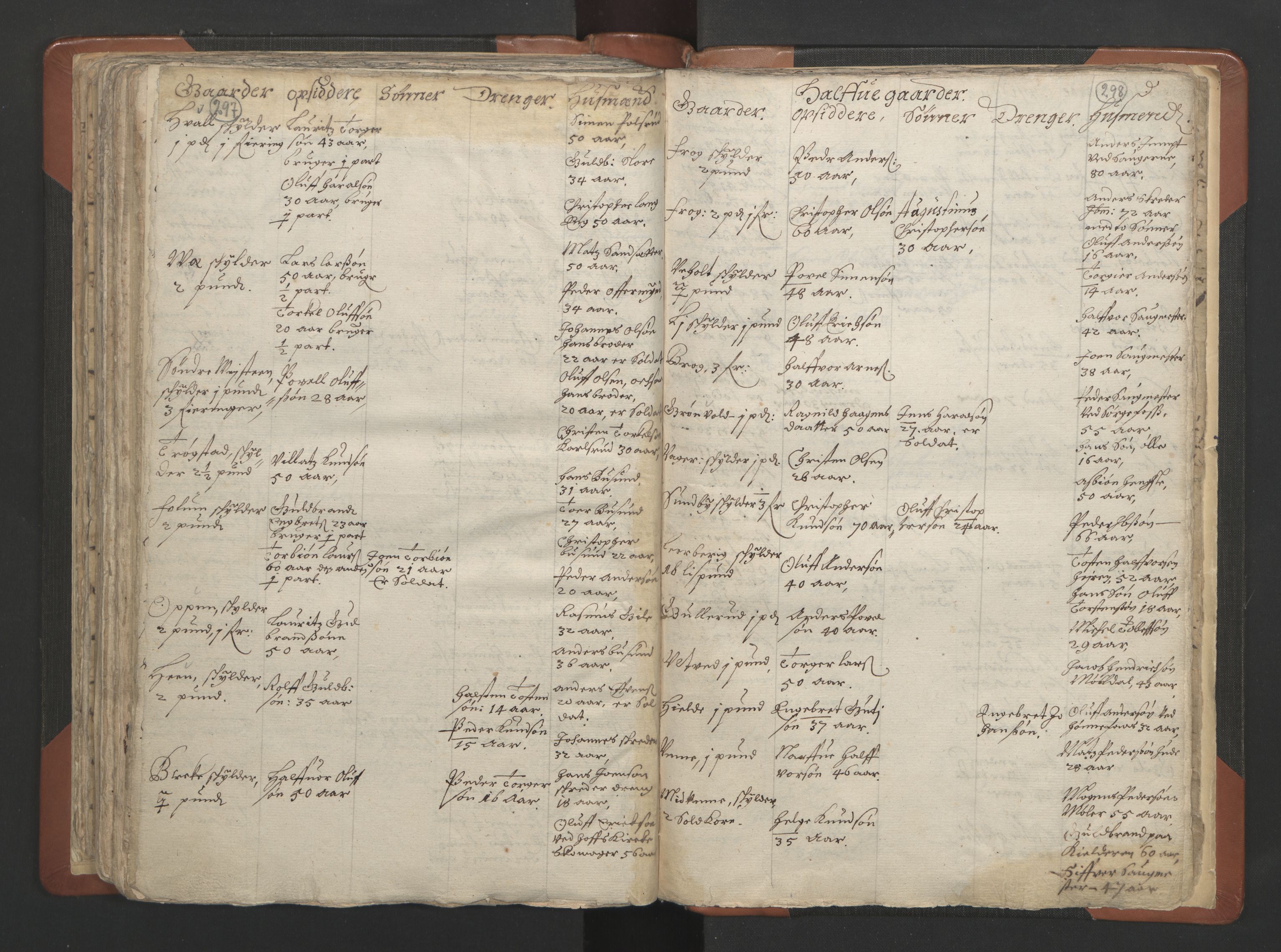 RA, Vicar's Census 1664-1666, no. 7: Hadeland deanery, 1664-1666, p. 297-298