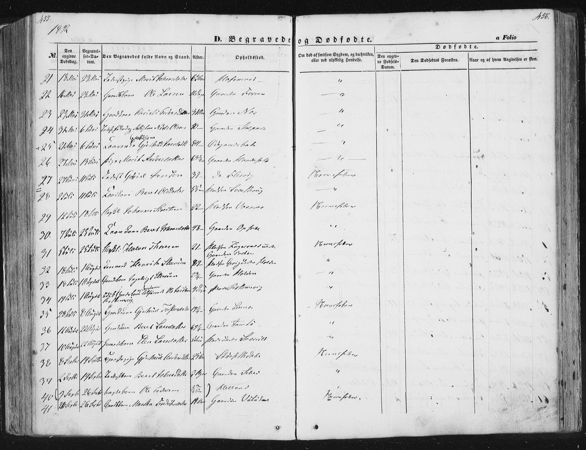 Ministerialprotokoller, klokkerbøker og fødselsregistre - Sør-Trøndelag, AV/SAT-A-1456/630/L0494: Parish register (official) no. 630A07, 1852-1868, p. 455-456