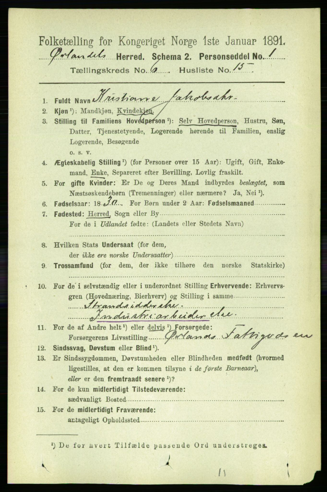 RA, 1891 census for 1621 Ørland, 1891, p. 1937