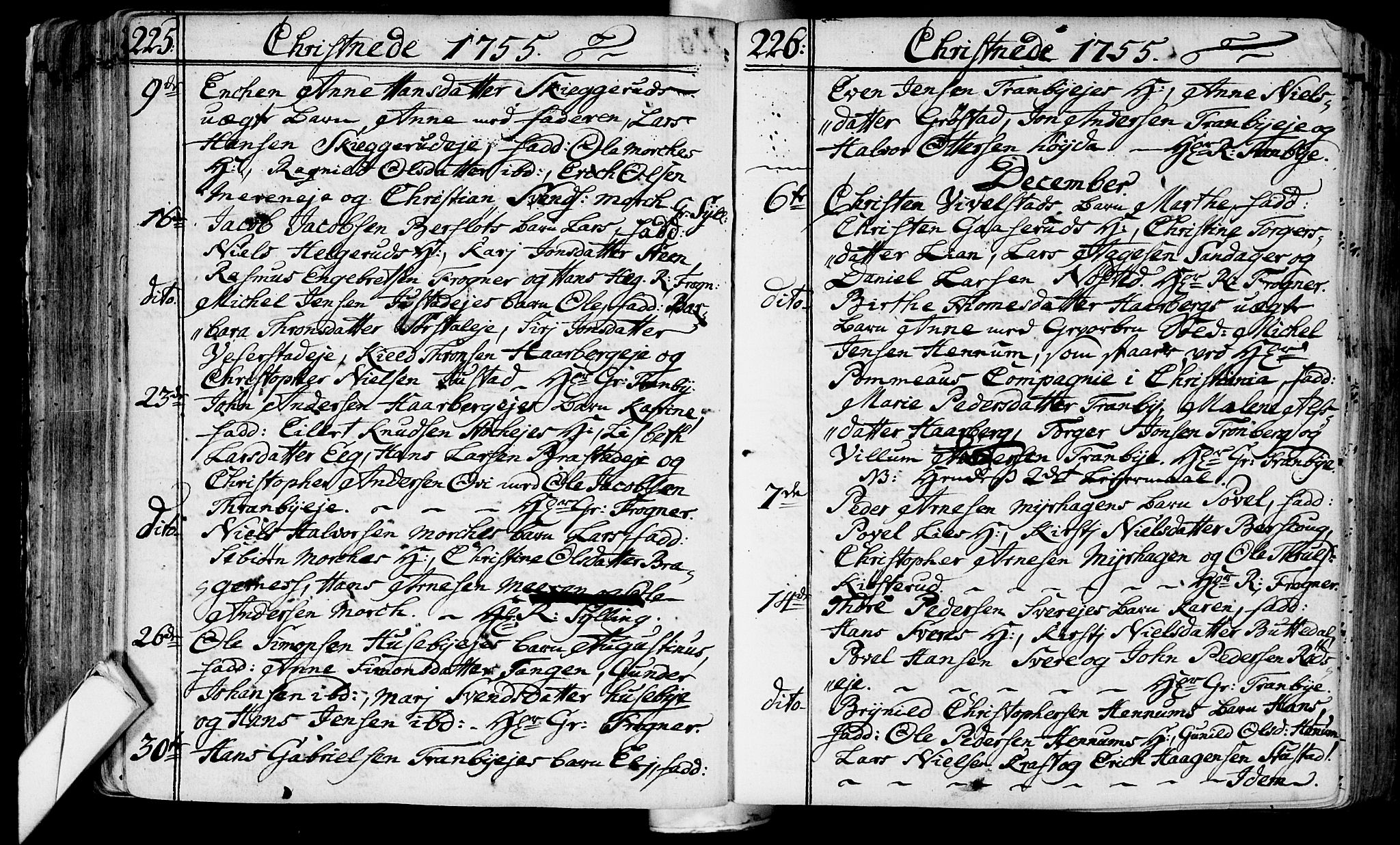 Lier kirkebøker, AV/SAKO-A-230/F/Fa/L0004: Parish register (official) no. I 4, 1749-1764, p. 225-226