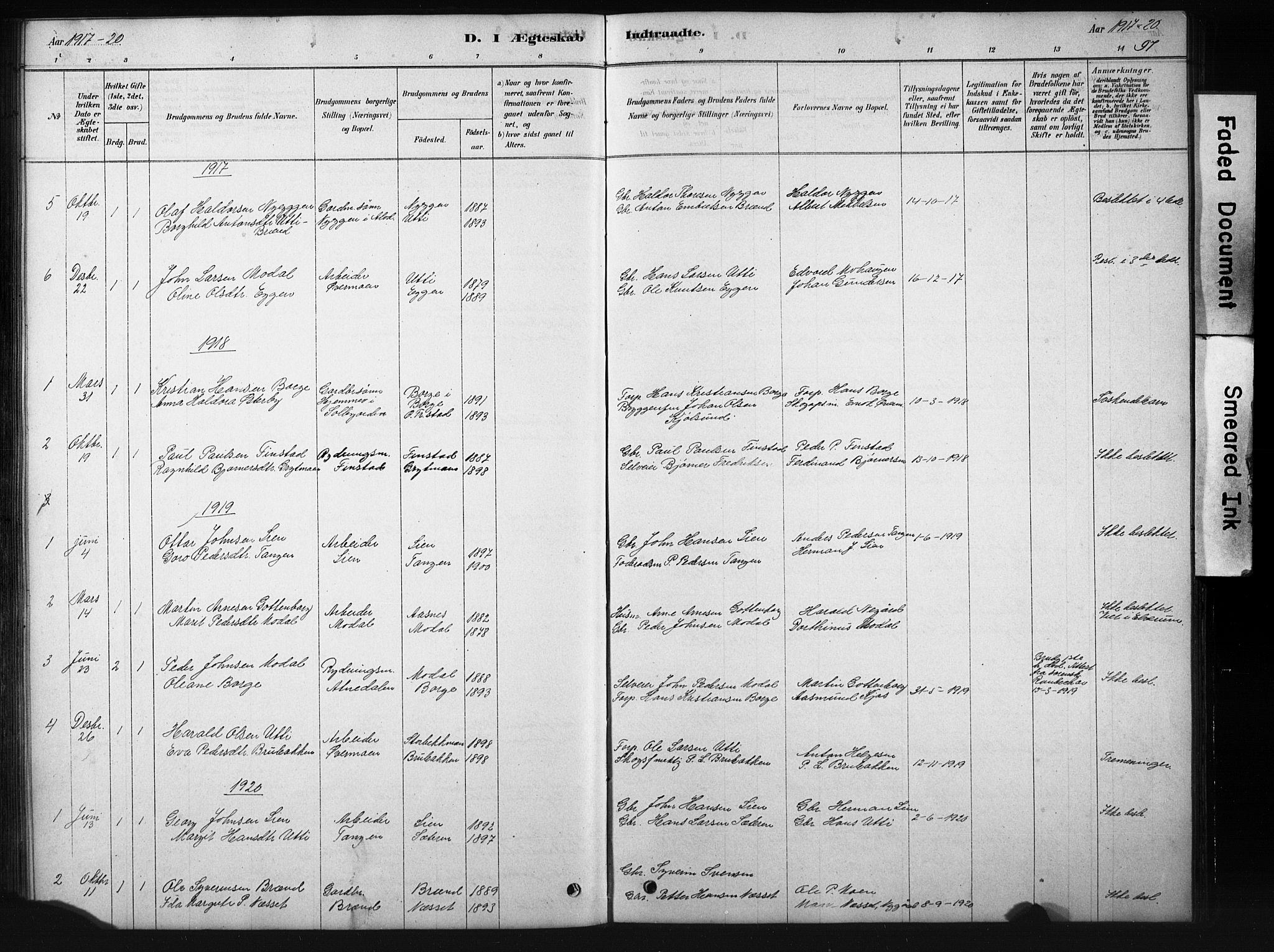 Sollia prestekontor, AV/SAH-PREST-050/H/Ha/Hab/L0002: Parish register (copy) no. 2, 1880-1933, p. 97
