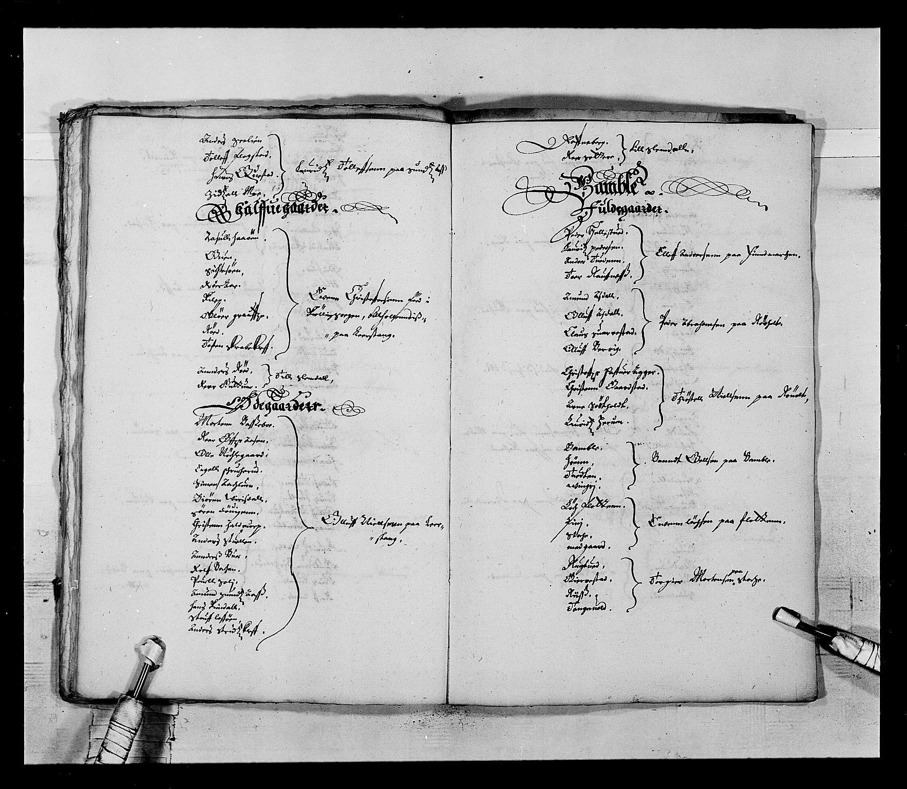 Stattholderembetet 1572-1771, RA/EA-2870/Ek/L0022/0005: Jordebøker 1633-1658: / En liste over soldatlegg og en liste over gårder i Bratsberg len, 1642-1644, p. 33