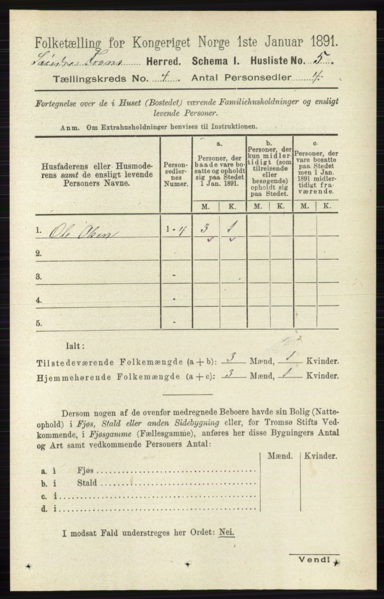 RA, 1891 census for 0519 Sør-Fron, 1891, p. 1316