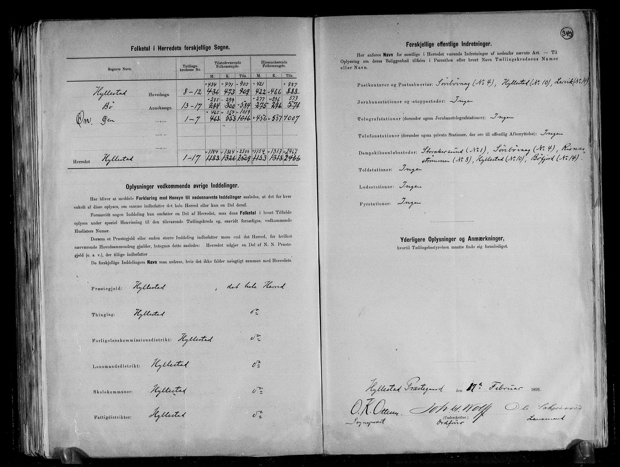 RA, 1891 census for 1413 Hyllestad, 1891, p. 3