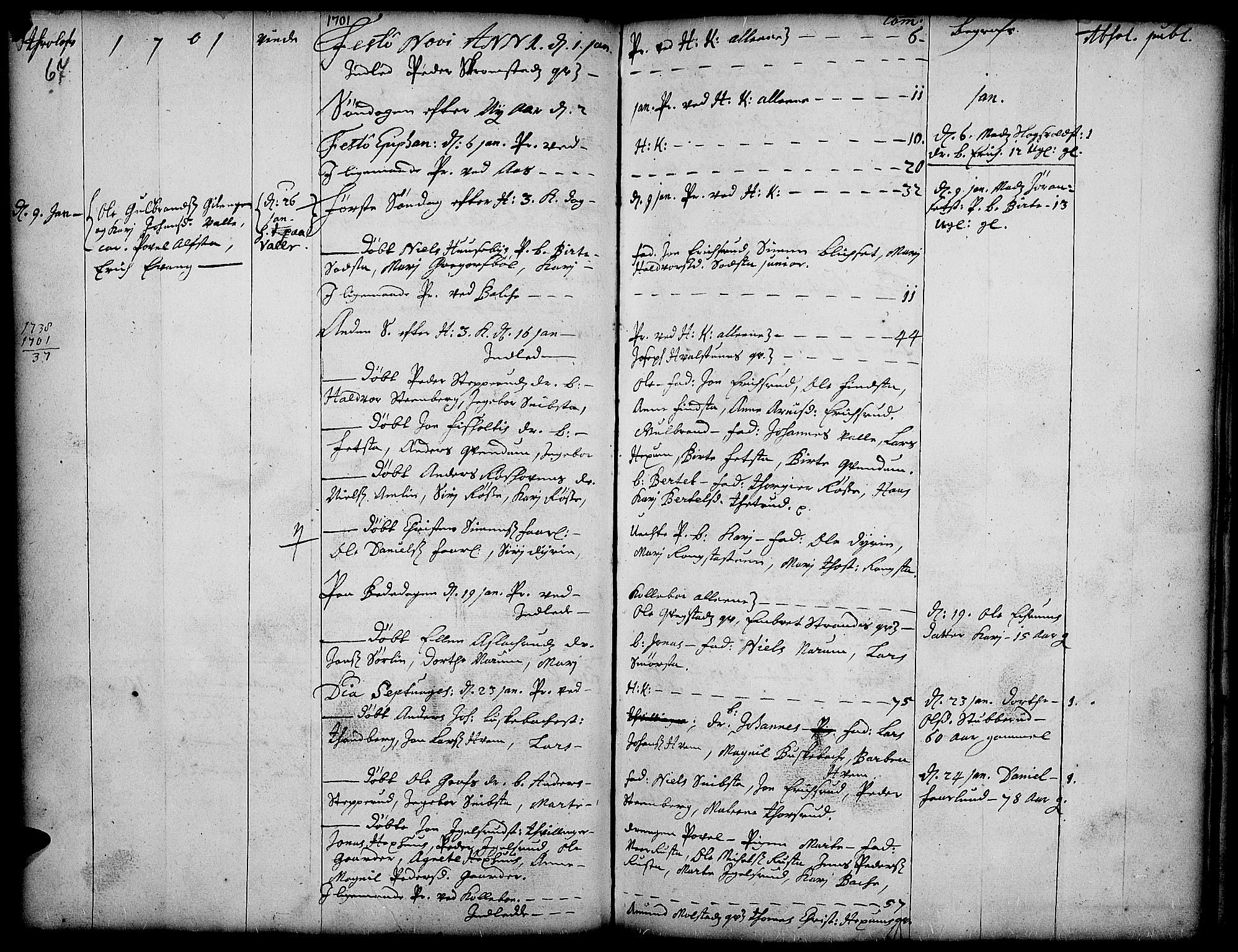 Toten prestekontor, SAH/PREST-102/H/Ha/Haa/L0001: Parish register (official) no. 1, 1695-1713, p. 67