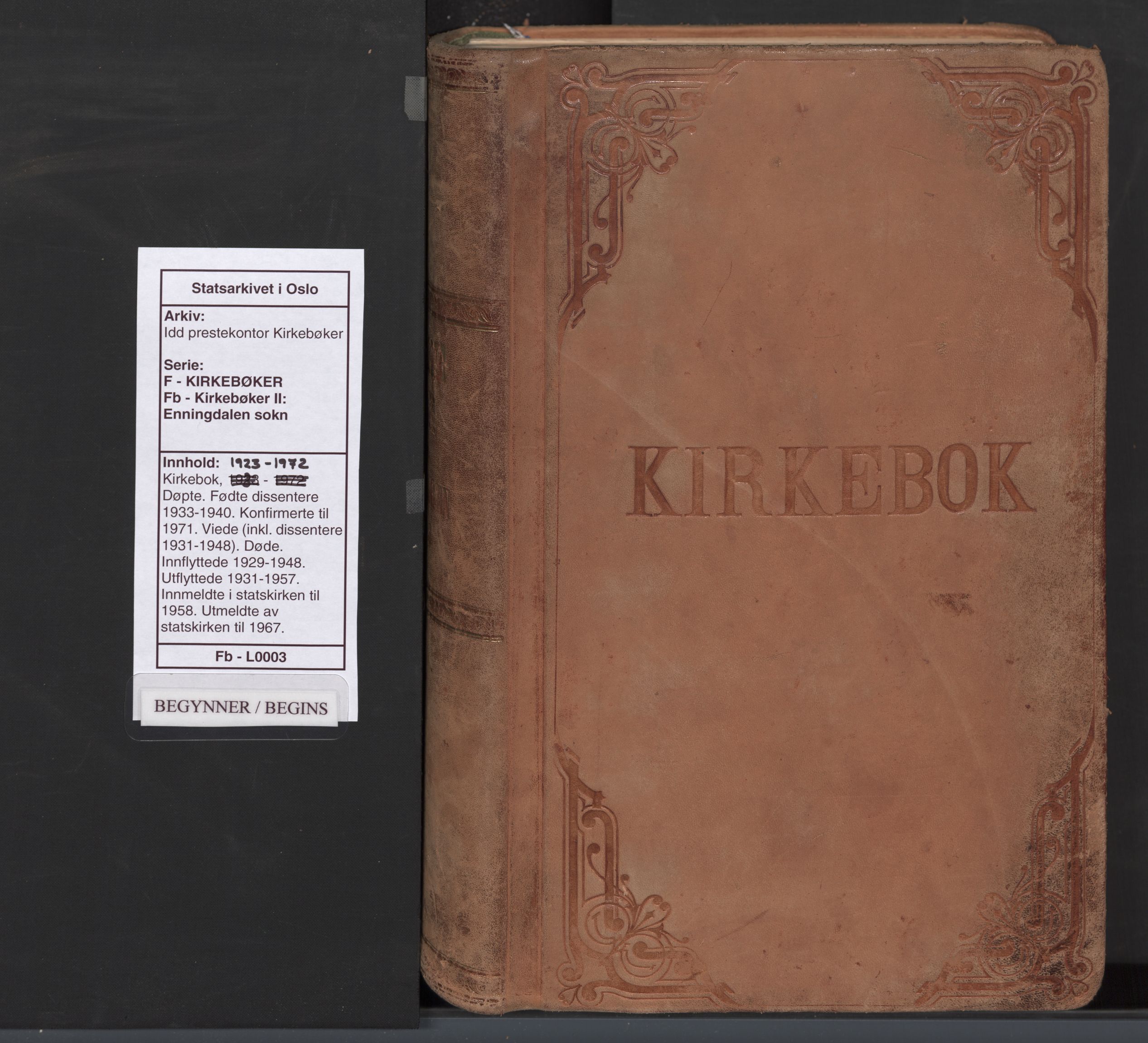 Idd prestekontor Kirkebøker, SAO/A-10911/F/Fb/L0003: Parish register (official) no. II 3, 1923-1972