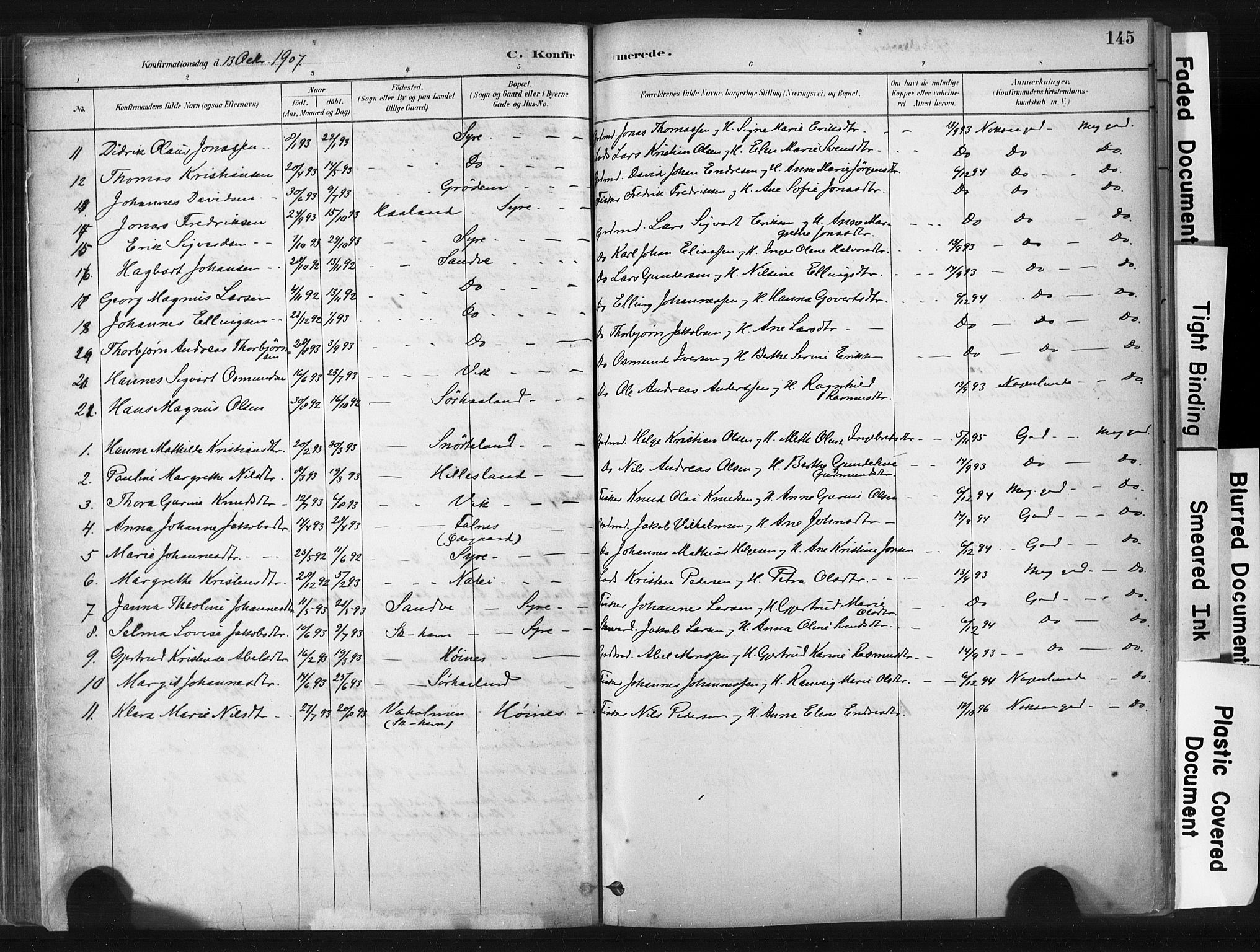 Skudenes sokneprestkontor, AV/SAST-A -101849/H/Ha/Haa/L0009: Parish register (official) no. A 6, 1882-1912, p. 145