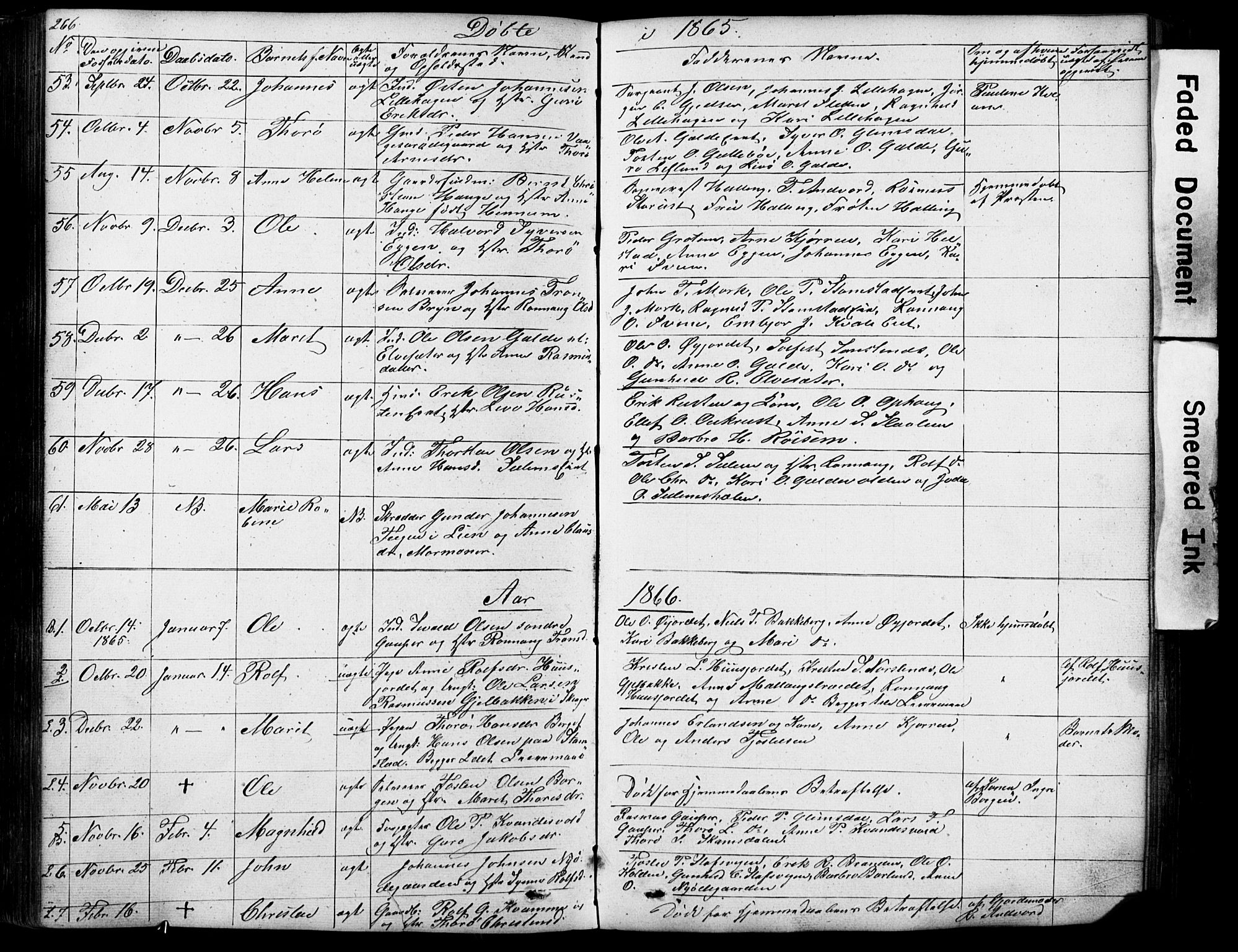 Lom prestekontor, SAH/PREST-070/L/L0012: Parish register (copy) no. 12, 1845-1873, p. 266-267