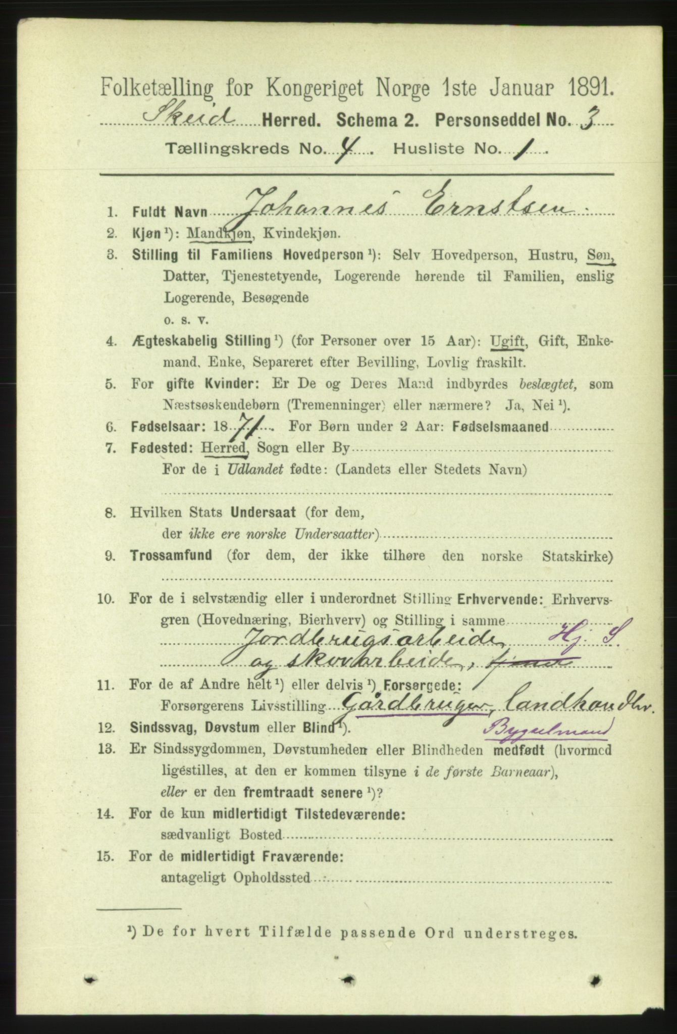 RA, 1891 census for 1732 Skei, 1891, p. 1359