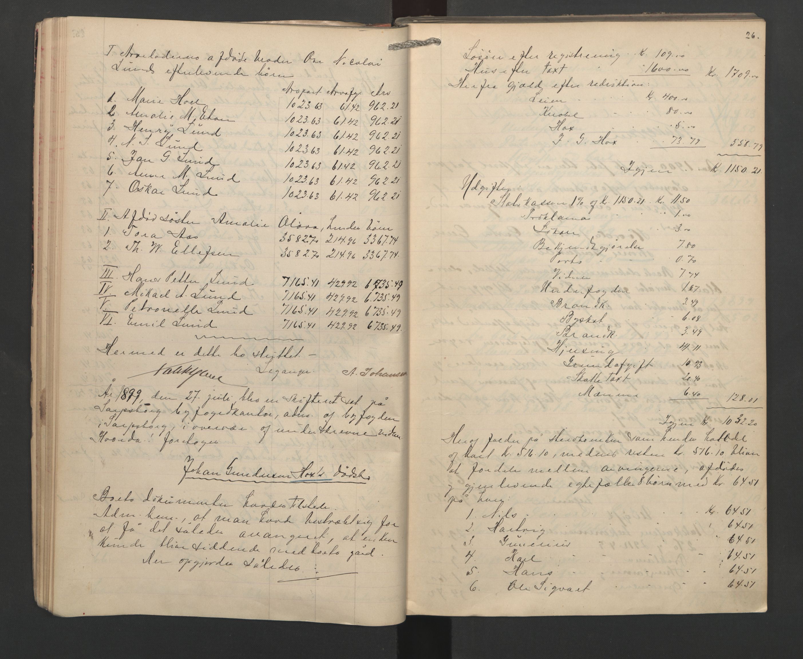 Sarpsborg byfogd, AV/SAO-A-10864/H/He/L0002: Skifteutlodningsprotokoll, 1897-1907, p. 25b-26a