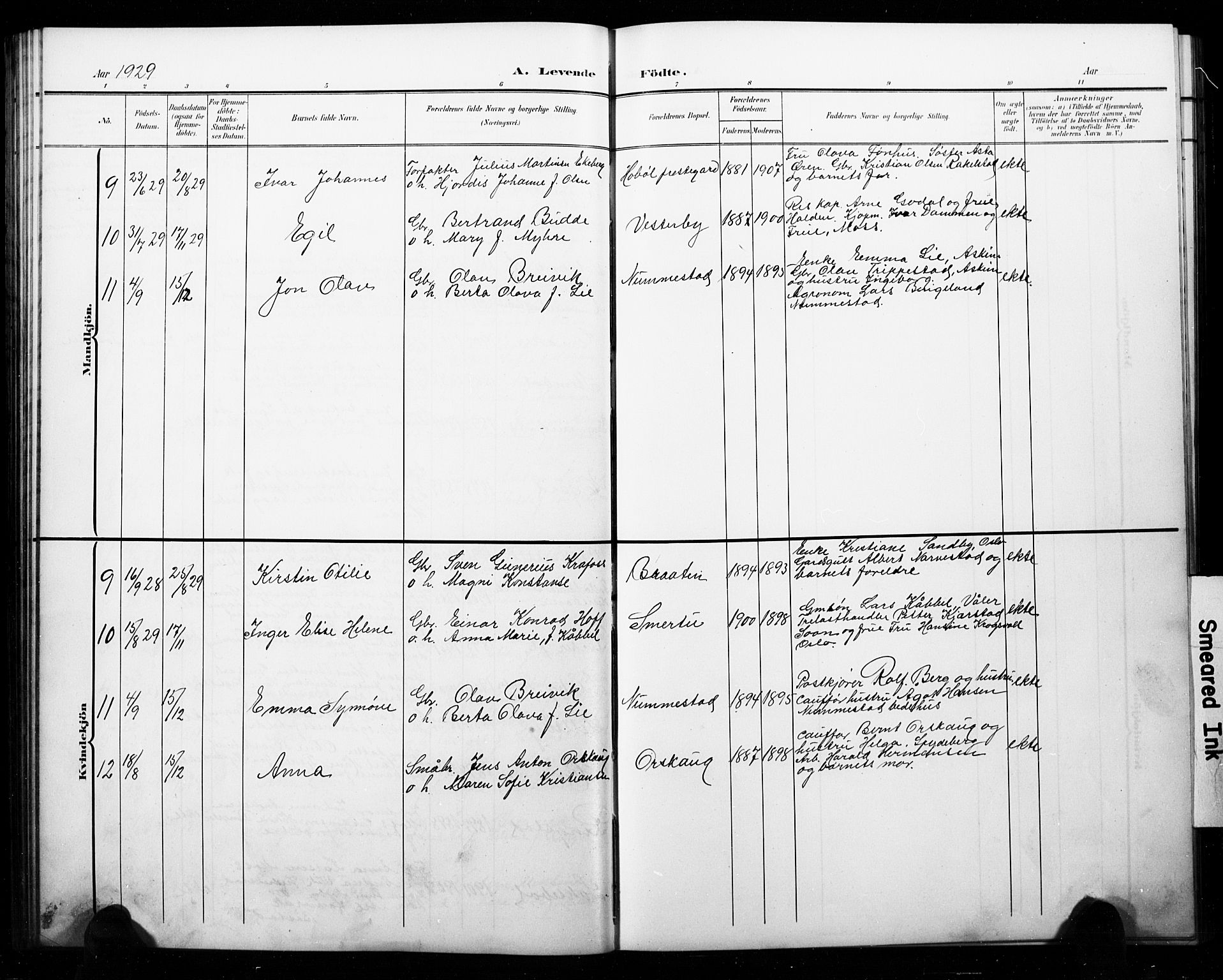 Hobøl prestekontor Kirkebøker, AV/SAO-A-2002/G/Gb/L0001: Parish register (copy) no. II 1, 1905-1929