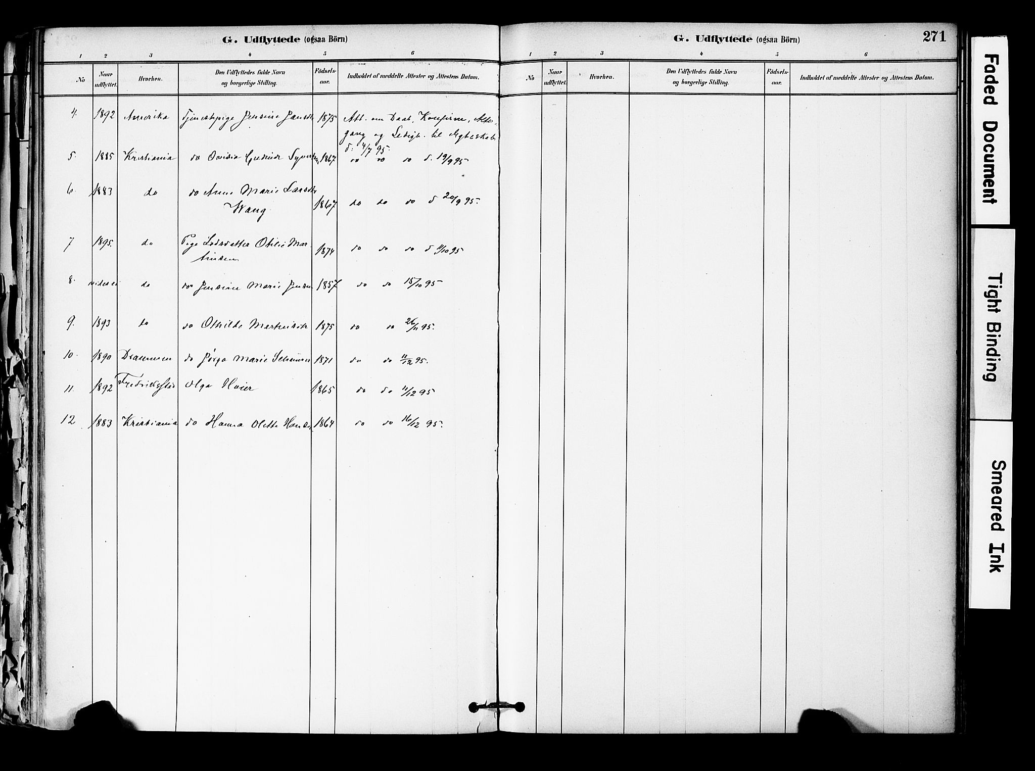 Hurum kirkebøker, SAKO/A-229/F/Fa/L0014: Parish register (official) no. 14, 1882-1895, p. 271