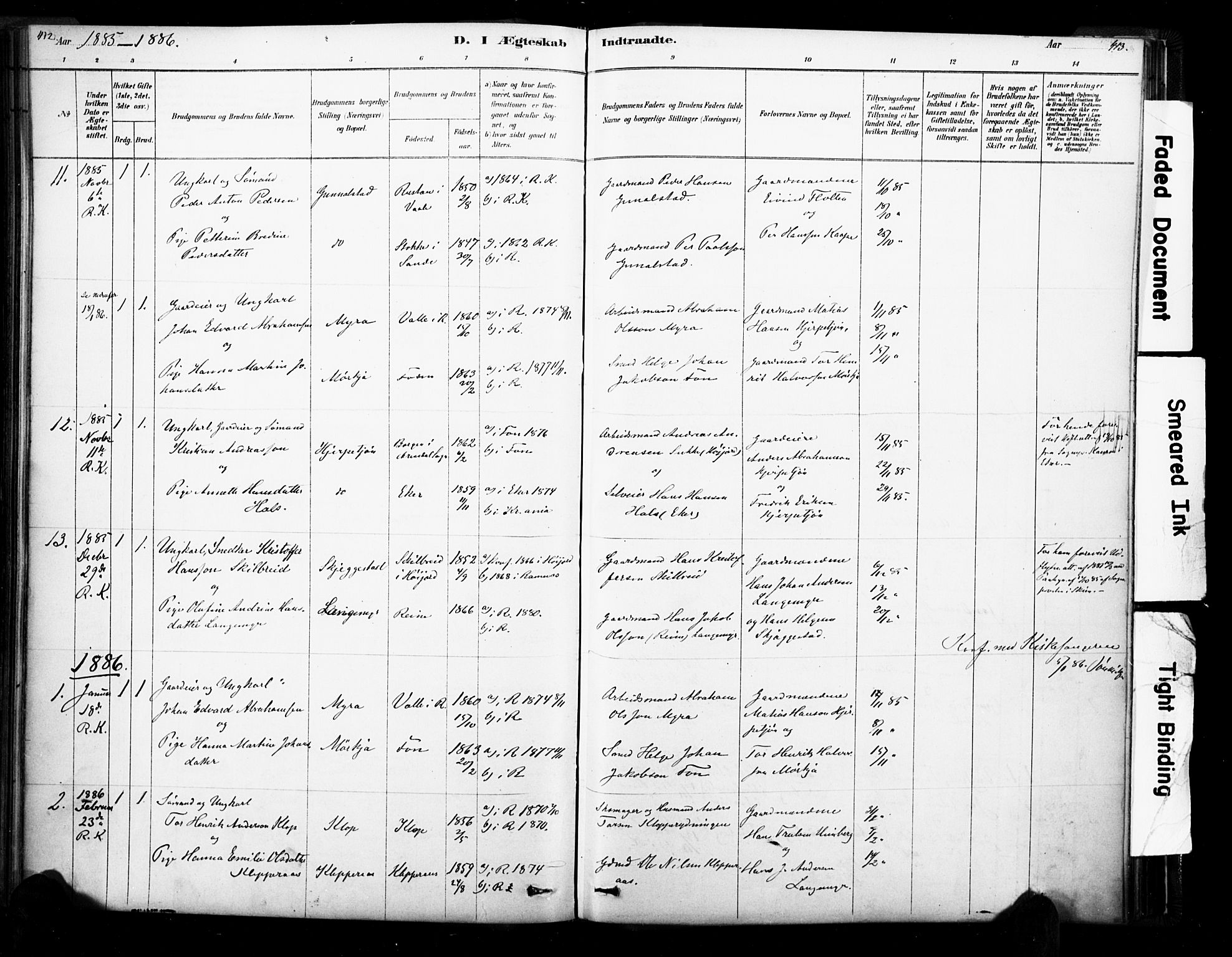 Ramnes kirkebøker, AV/SAKO-A-314/F/Fa/L0007: Parish register (official) no. I 7, 1878-1895, p. 412-413