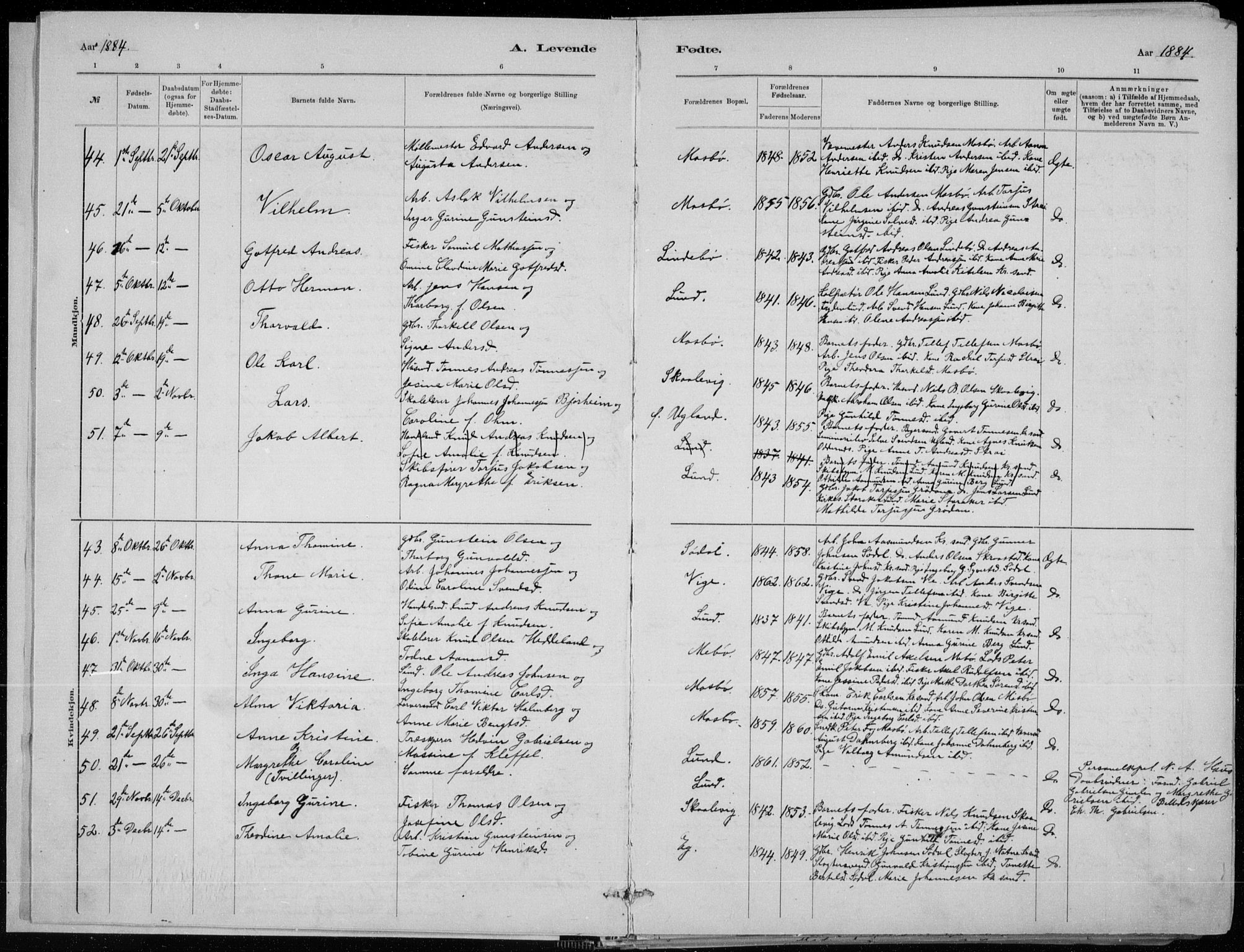 Oddernes sokneprestkontor, AV/SAK-1111-0033/F/Fa/Faa/L0009: Parish register (official) no. A 9, 1884-1896, p. 7