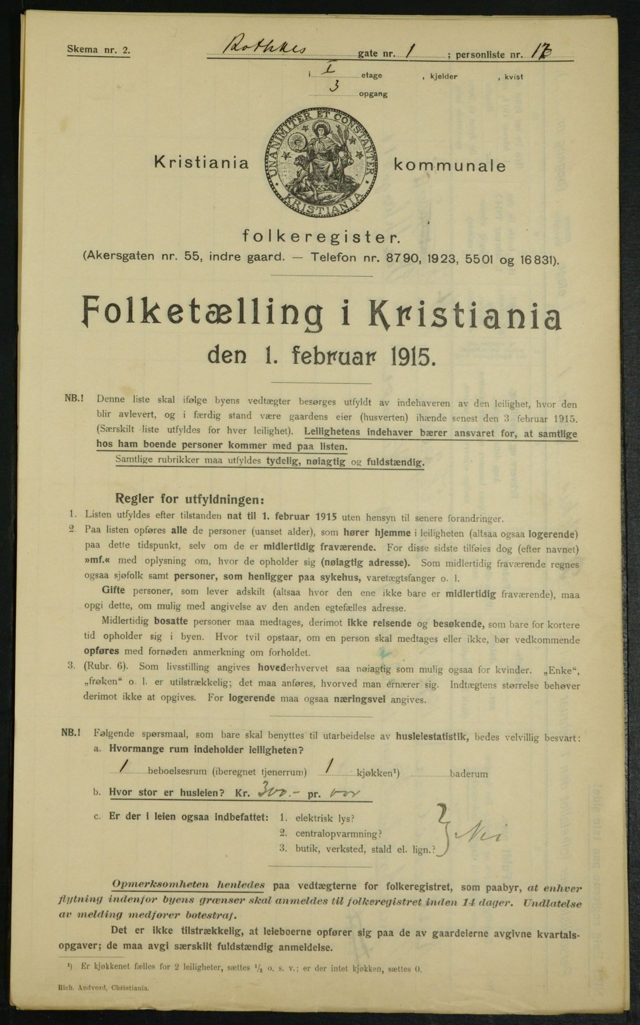 OBA, Municipal Census 1915 for Kristiania, 1915, p. 81650