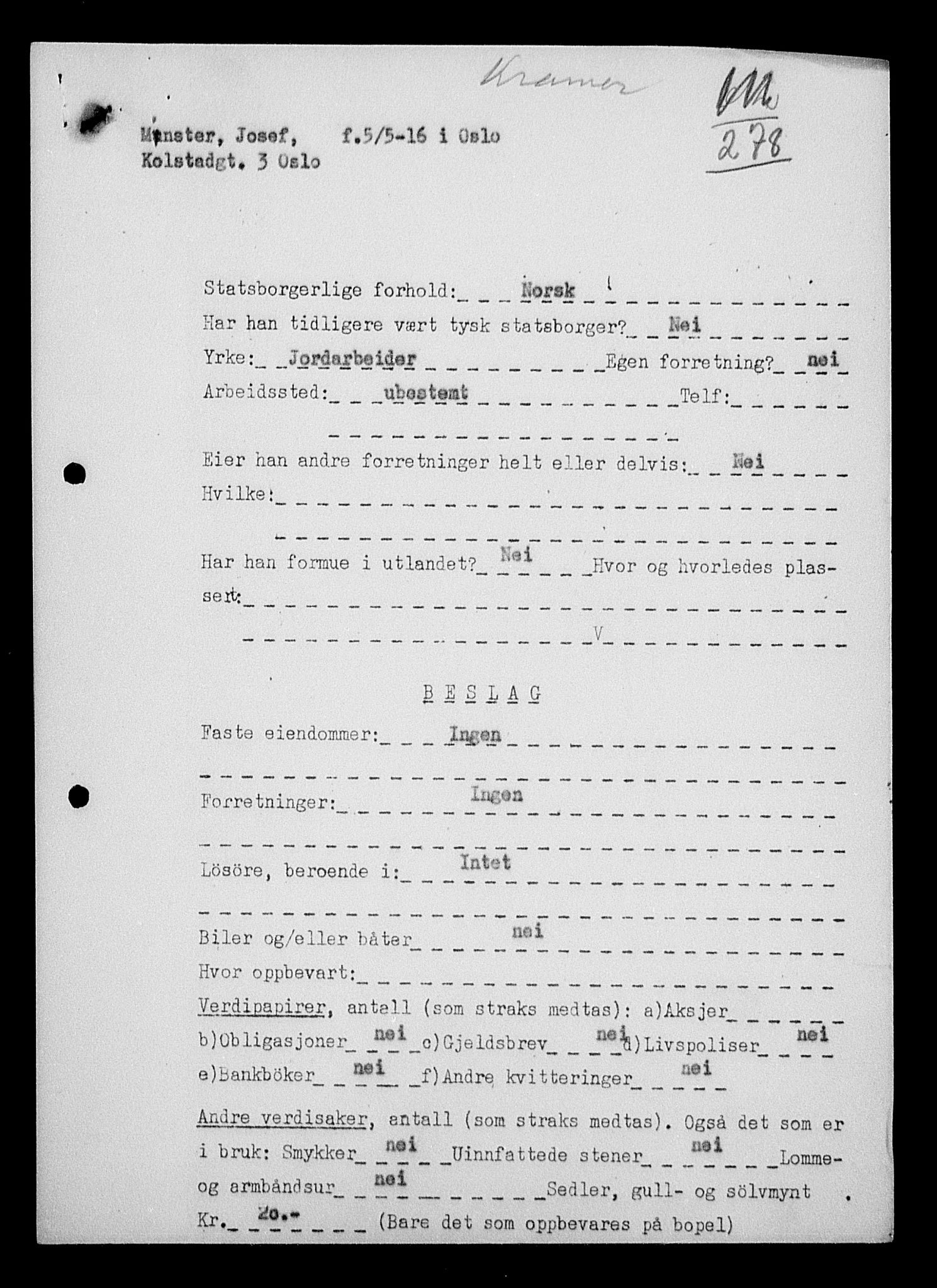 Justisdepartementet, Tilbakeføringskontoret for inndratte formuer, RA/S-1564/H/Hc/Hcc/L0965: --, 1945-1947, p. 587