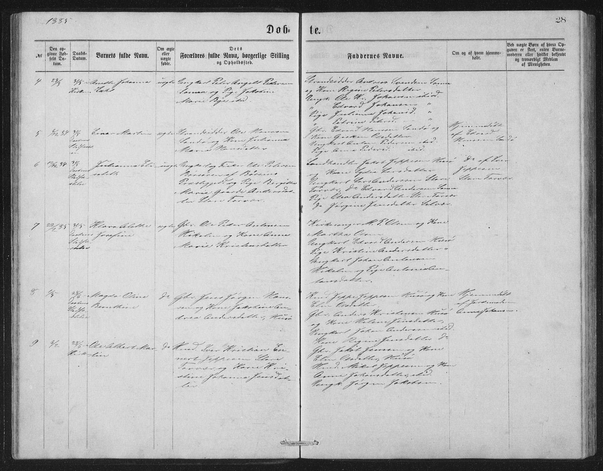 Ministerialprotokoller, klokkerbøker og fødselsregistre - Nordland, SAT/A-1459/840/L0582: Parish register (copy) no. 840C02, 1874-1900, p. 28