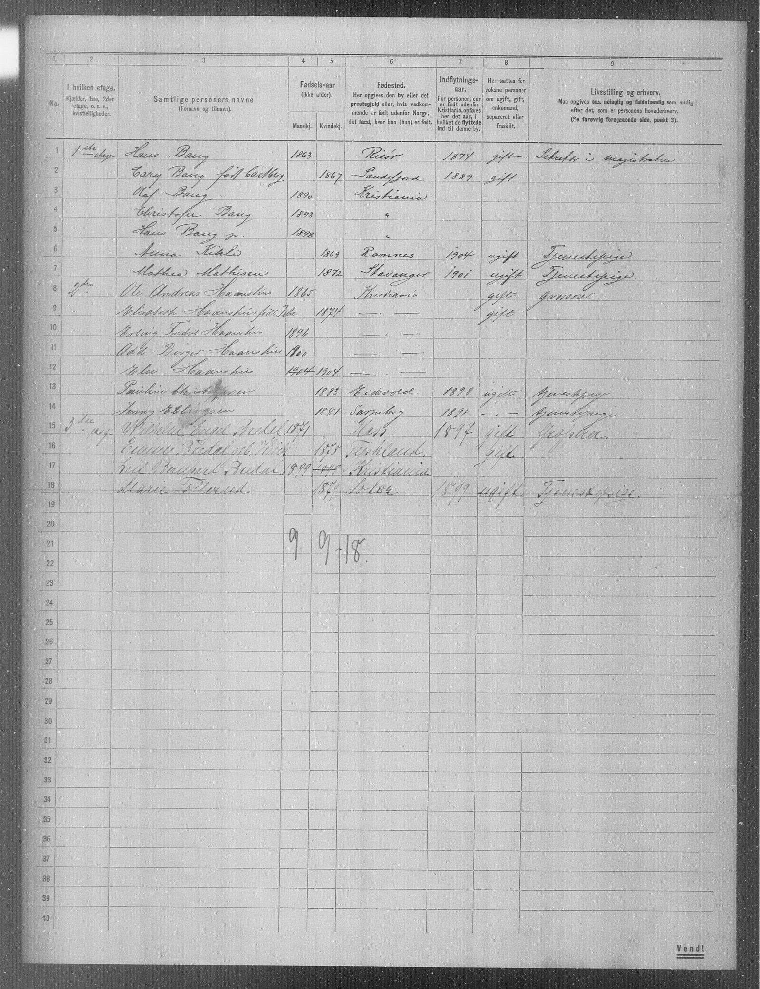 OBA, Municipal Census 1904 for Kristiania, 1904, p. 3774