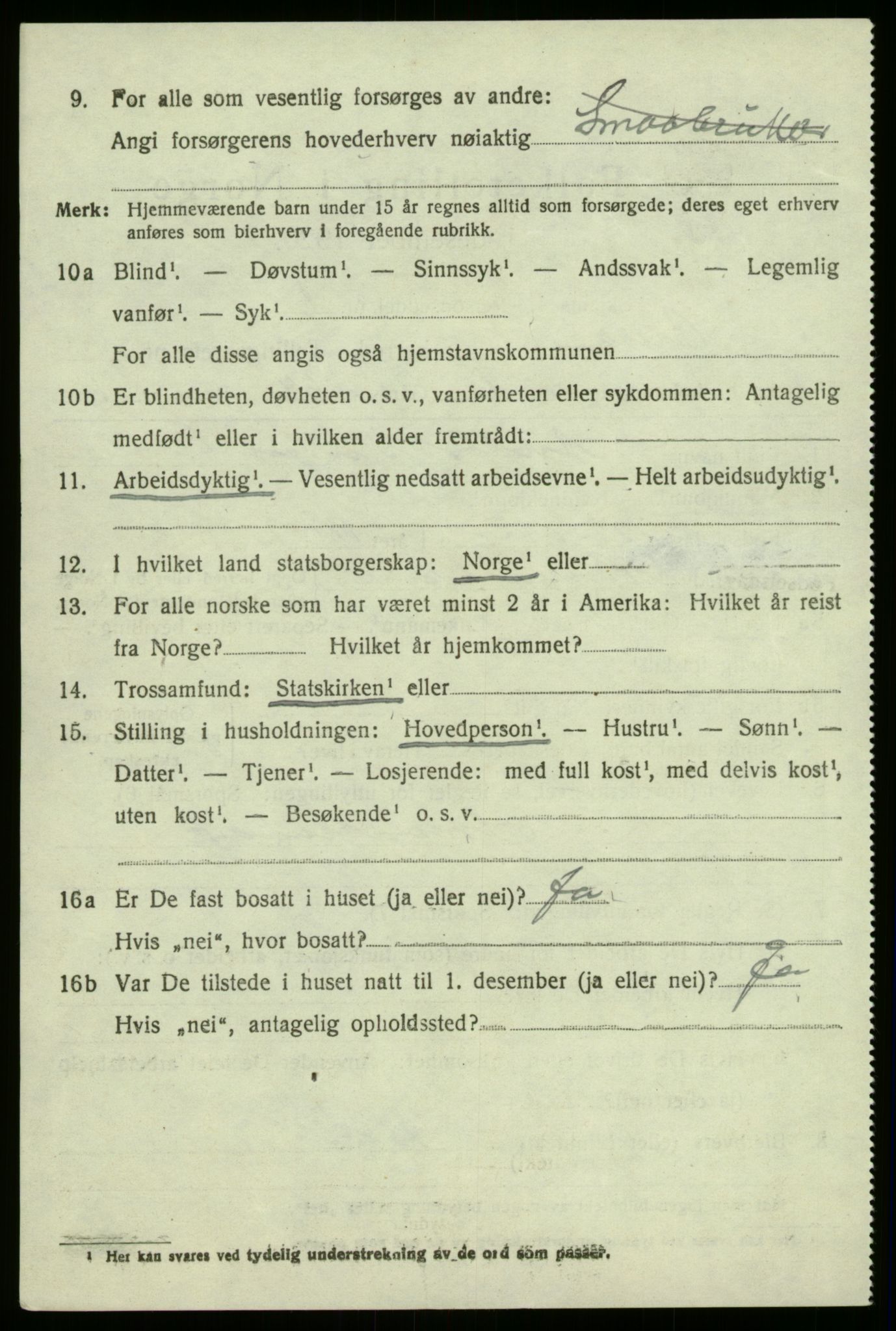 SAB, 1920 census for Brekke, 1920, p. 2131