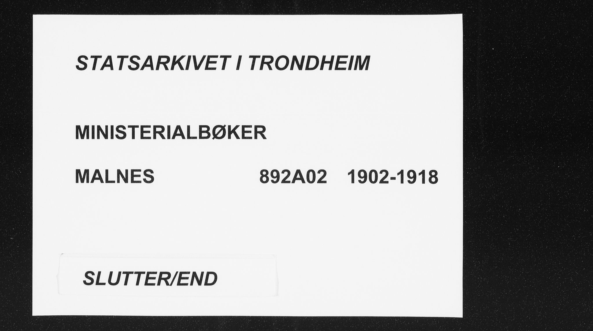 Ministerialprotokoller, klokkerbøker og fødselsregistre - Nordland, SAT/A-1459/892/L1321: Parish register (official) no. 892A02, 1902-1918