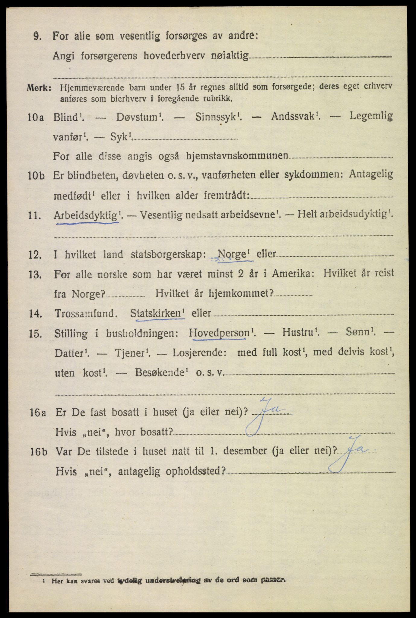 SAH, 1920 census for Fåberg, 1920, p. 12129