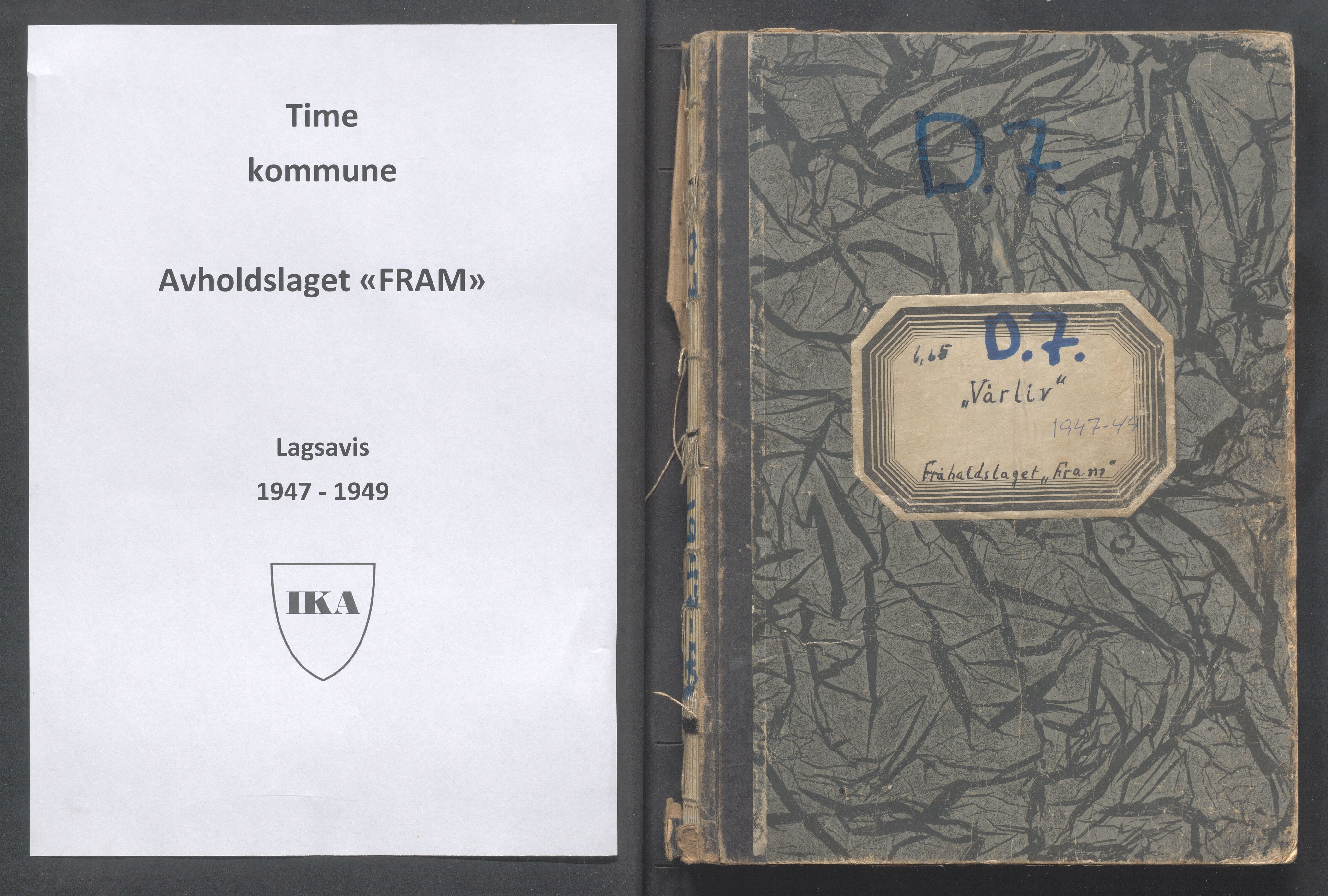 Time kommune - PA 15 Avholdslaget "FRAM", IKAR/K-100875/F/L0006: Håndskrevet blad "Vårliv", 1947-1949, p. 1