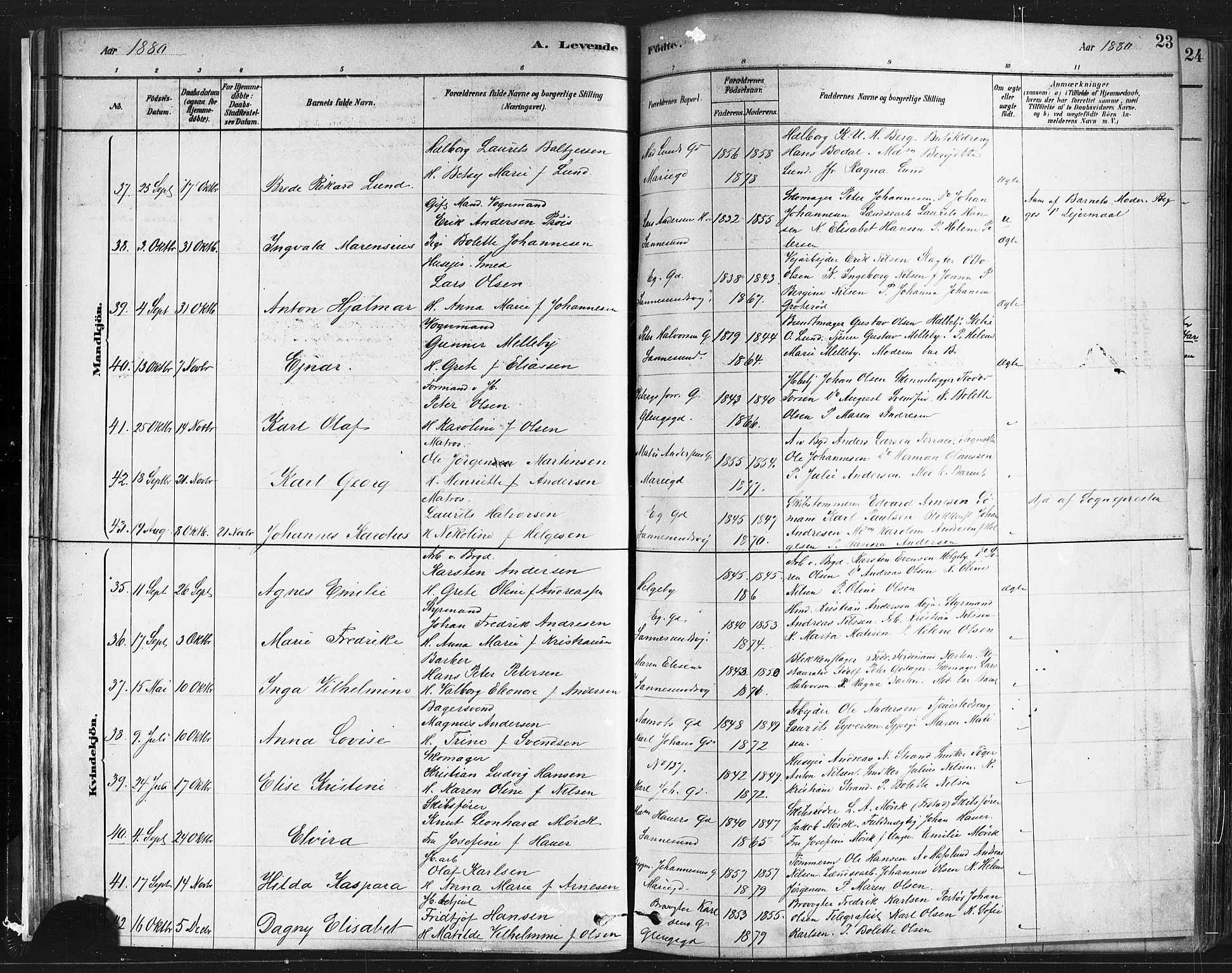 Sarpsborg prestekontor Kirkebøker, AV/SAO-A-2006/F/Fa/L0003: Parish register (official) no. 3, 1878-1891, p. 23