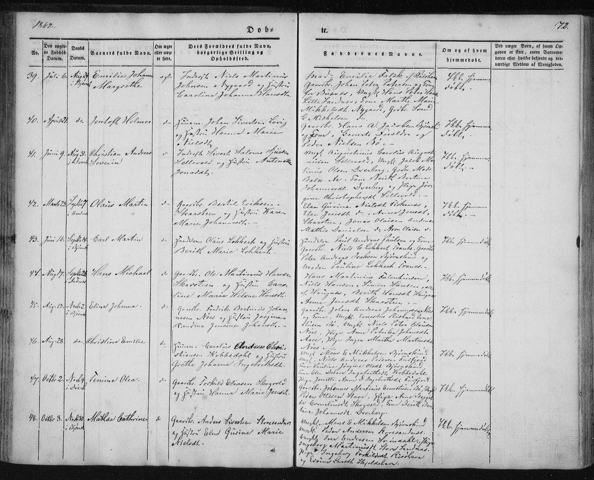 Ministerialprotokoller, klokkerbøker og fødselsregistre - Nordland, AV/SAT-A-1459/897/L1396: Parish register (official) no. 897A04, 1842-1866, p. 72