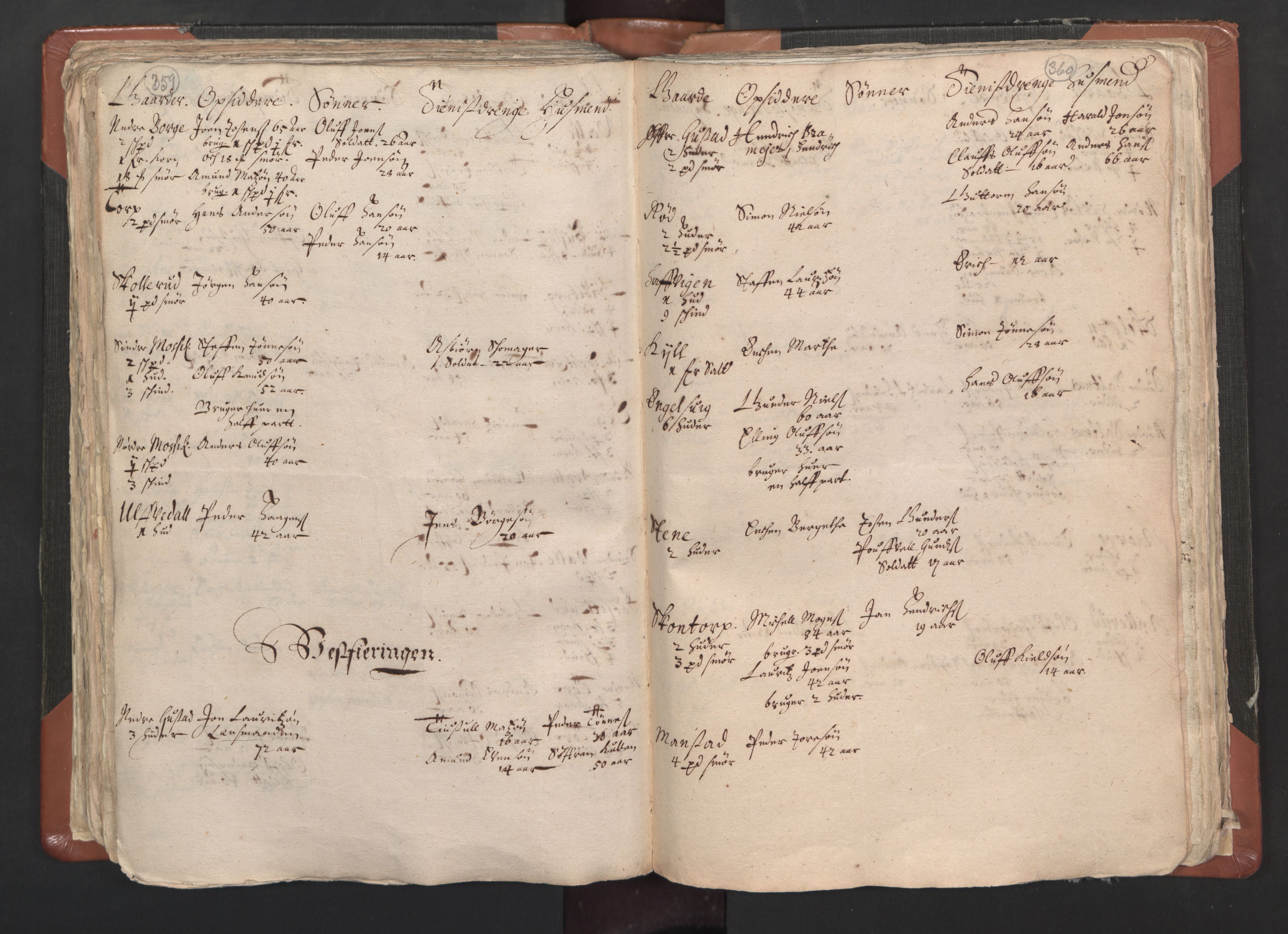 RA, Vicar's Census 1664-1666, no. 1: Nedre Borgesyssel deanery, 1664-1666, p. 359-360