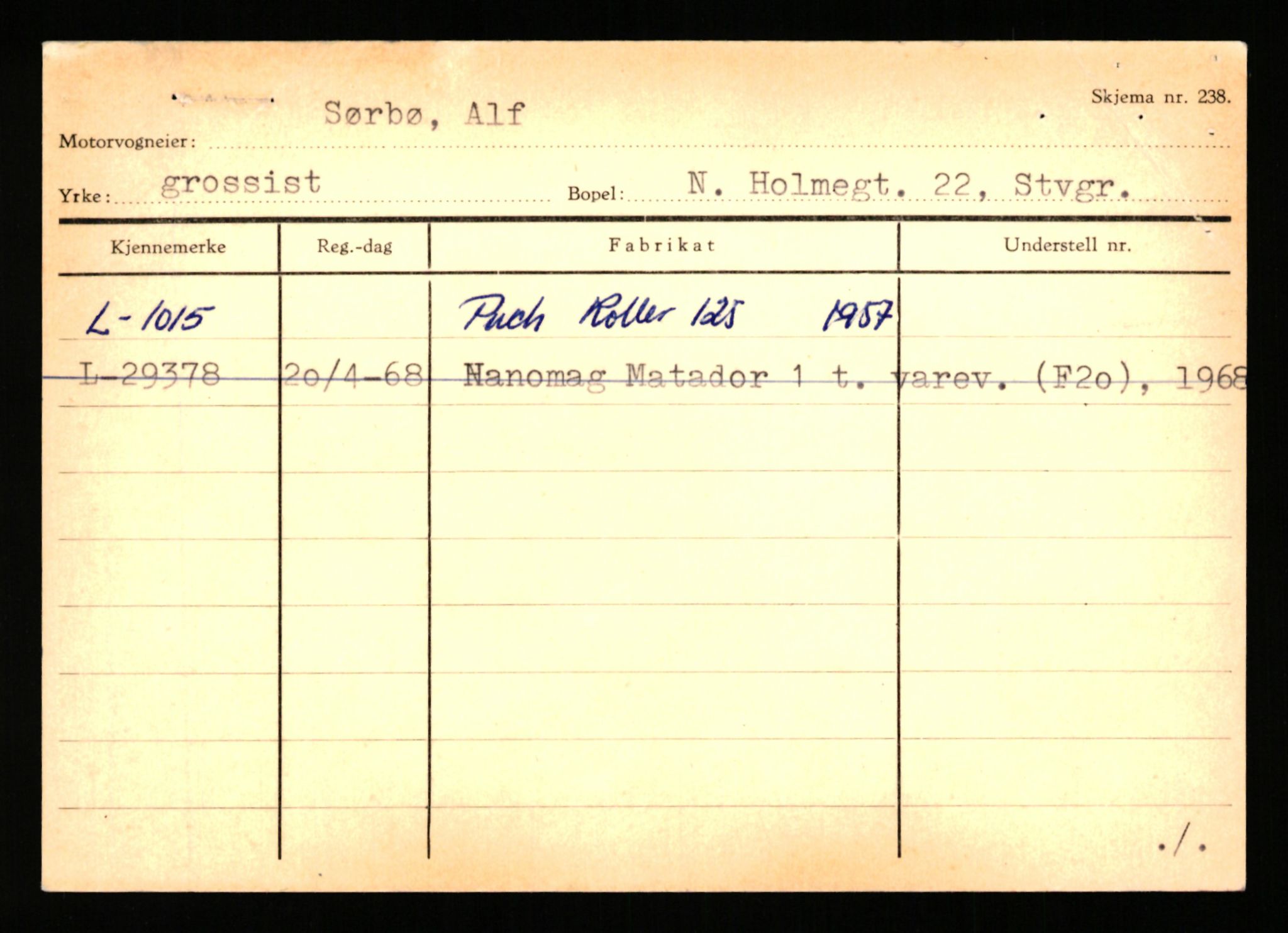 Stavanger trafikkstasjon, AV/SAST-A-101942/0/H/L0038: Sørbø - Tjeltveit, 1930-1971, p. 1