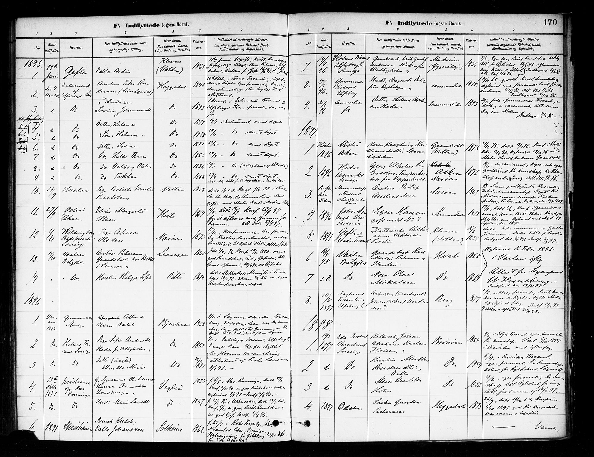 Asker prestekontor Kirkebøker, SAO/A-10256a/F/Fa/L0014: Parish register (official) no. I 14, 1879-1900, p. 170