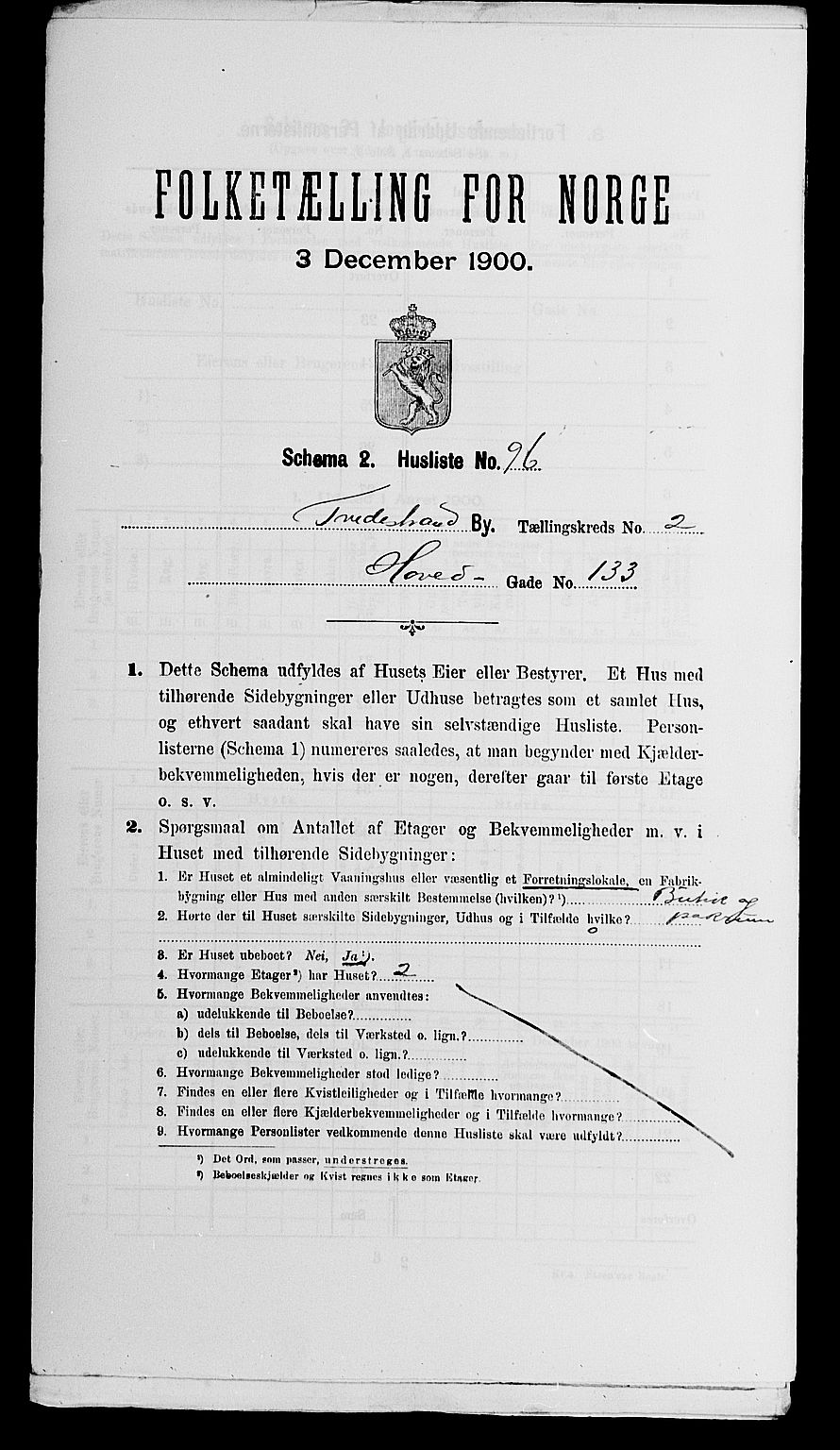 SAK, 1900 census for Tvedestrand, 1900, p. 948