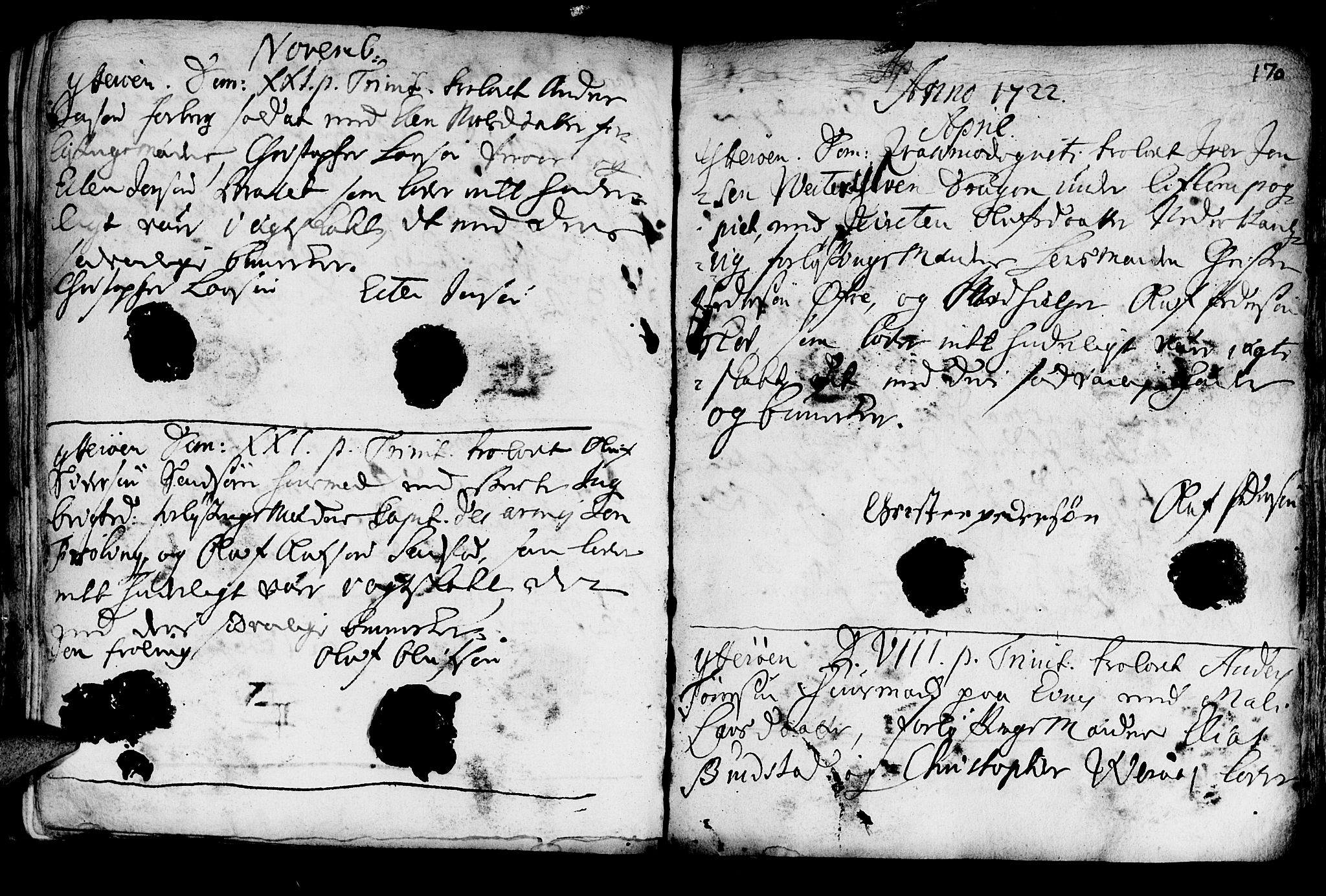 Ministerialprotokoller, klokkerbøker og fødselsregistre - Nord-Trøndelag, SAT/A-1458/722/L0215: Parish register (official) no. 722A02, 1718-1755, p. 170