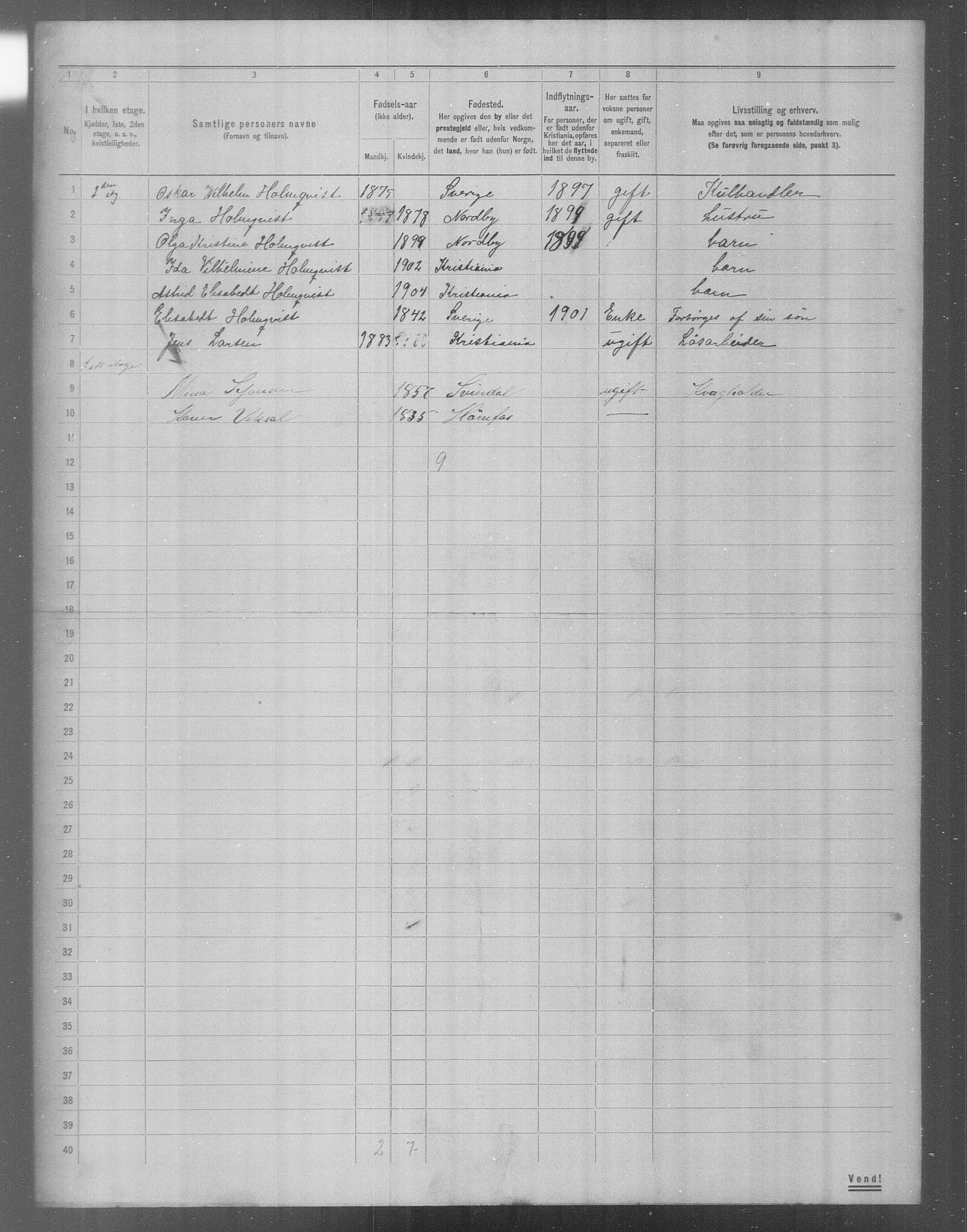 OBA, Municipal Census 1904 for Kristiania, 1904, p. 19382