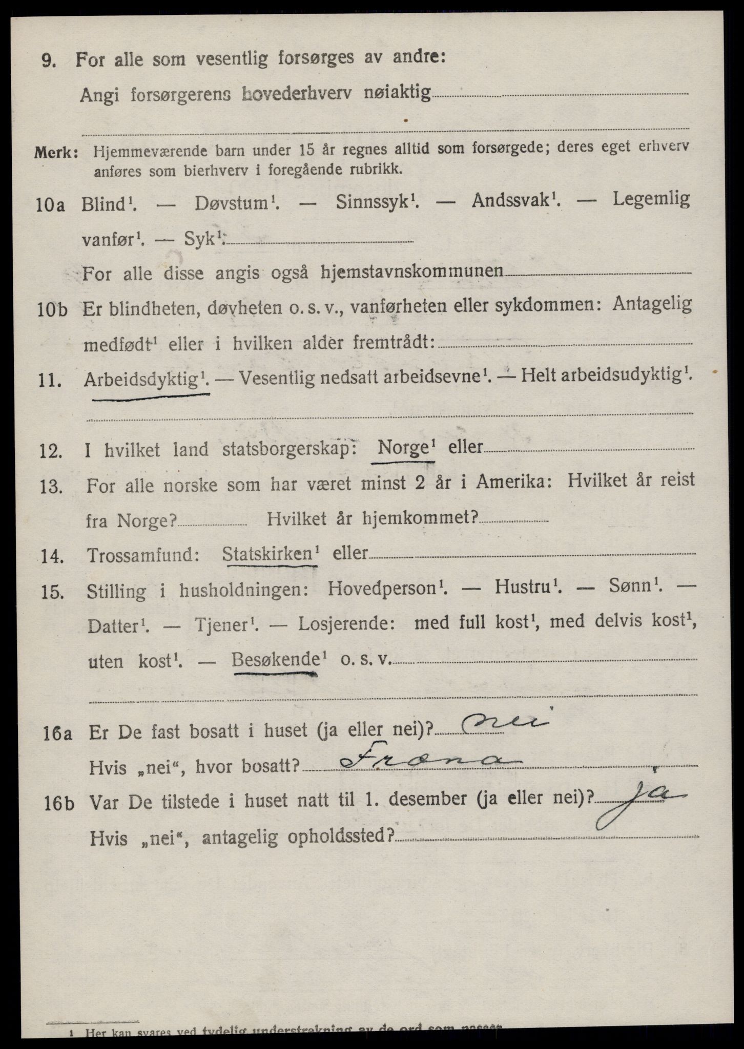 SAT, 1920 census for Veøy, 1920, p. 5114