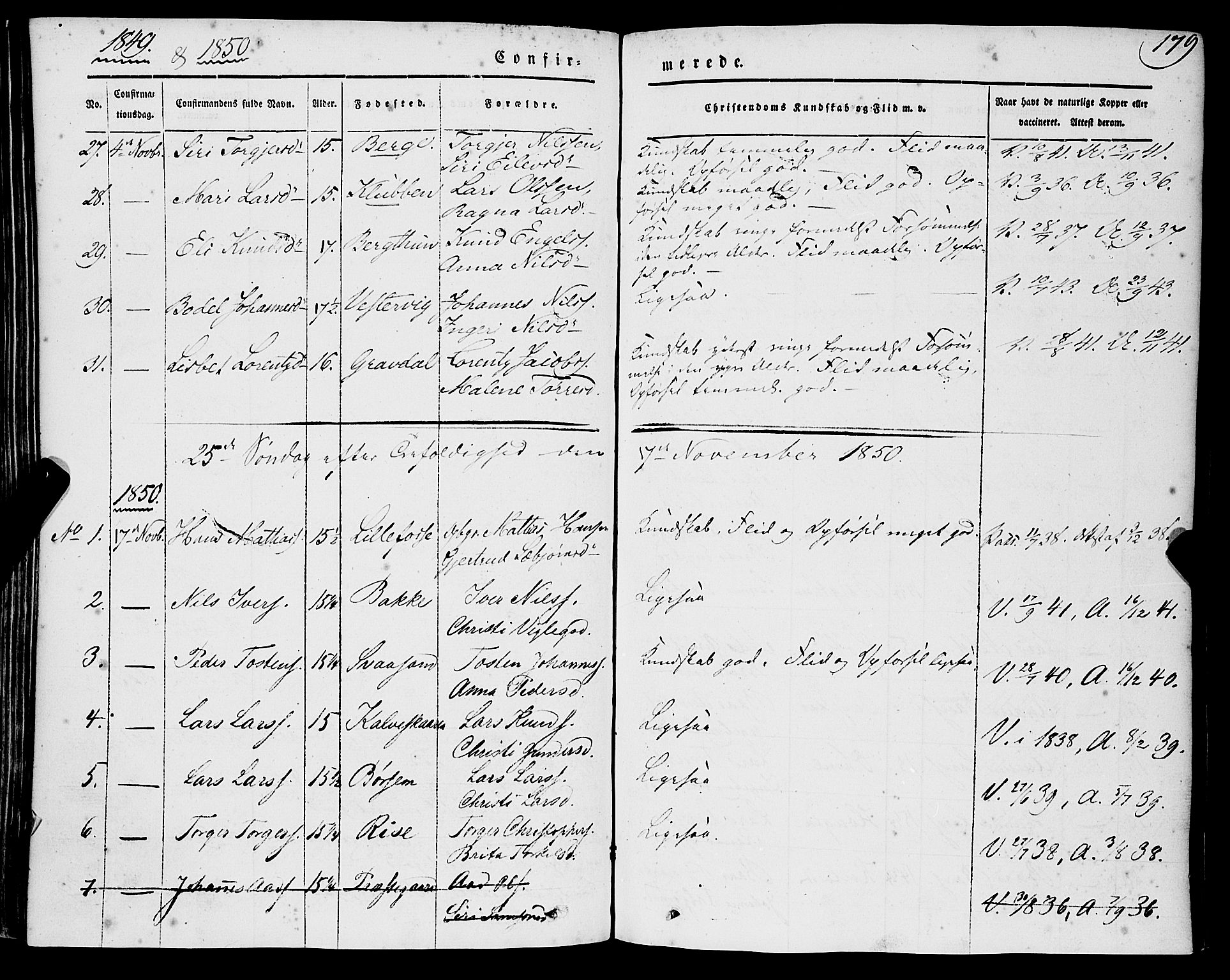 Strandebarm sokneprestembete, AV/SAB-A-78401/H/Haa: Parish register (official) no. A 7, 1844-1872, p. 179