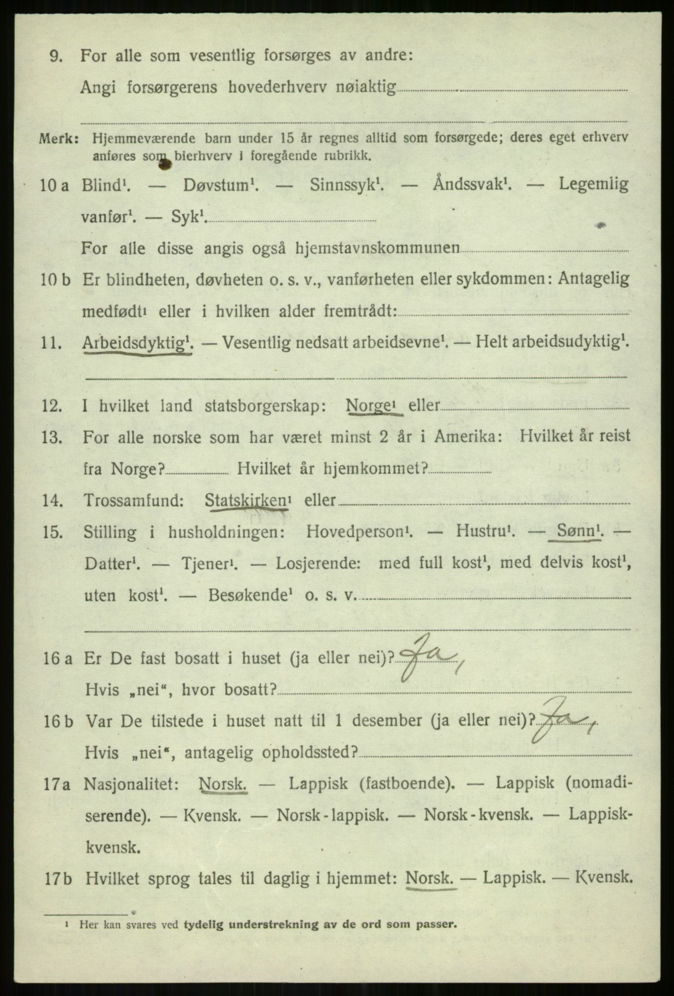 SATØ, 1920 census for Bardu, 1920, p. 2374