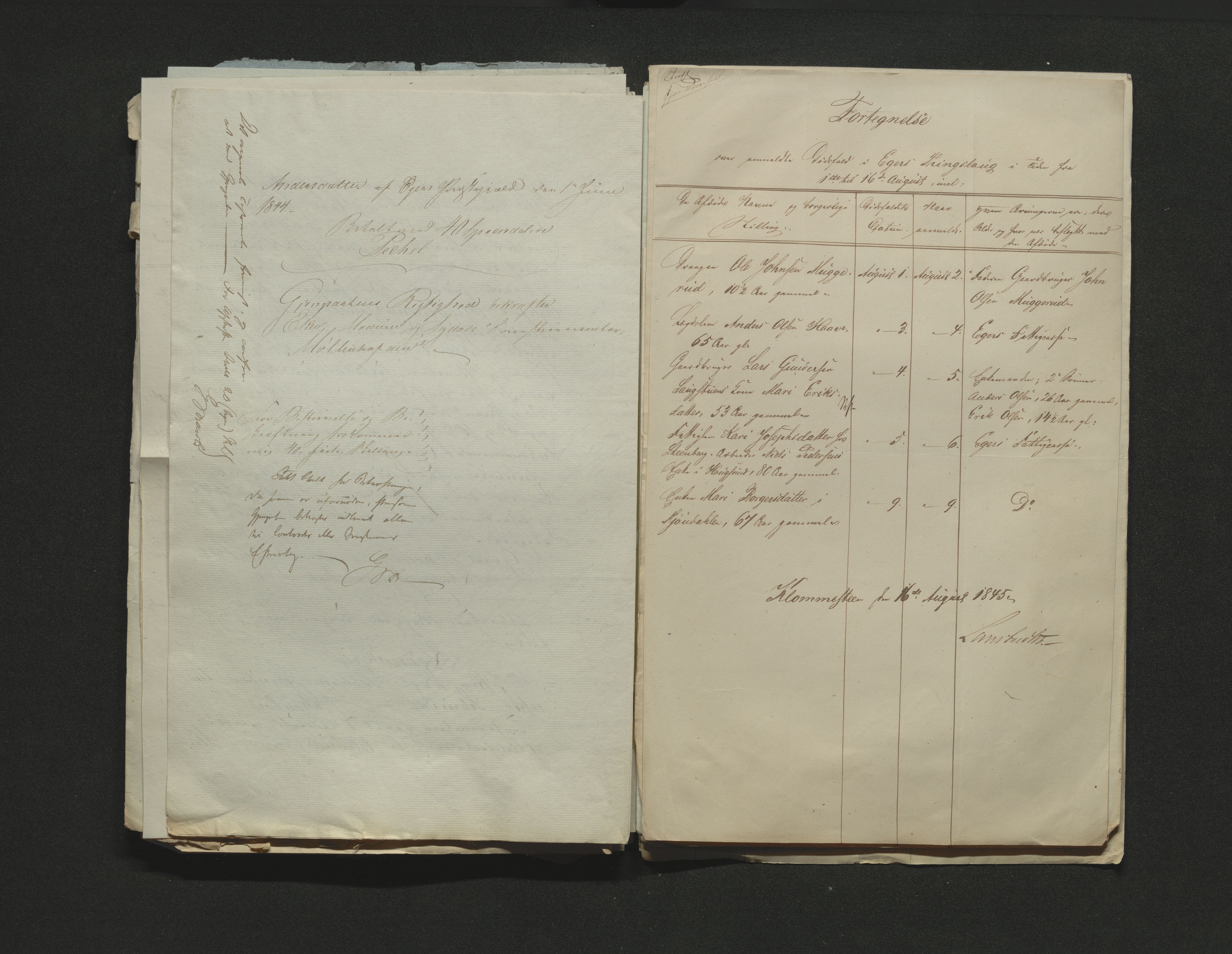 Eiker, Modum og Sigdal sorenskriveri, AV/SAKO-A-123/H/Ha/Hab/L0006: Dødsfallsmeldinger, 1841-1845