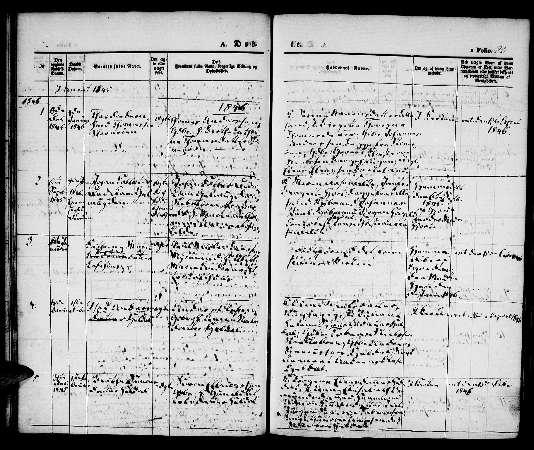 Vestre Moland sokneprestkontor, AV/SAK-1111-0046/F/Fa/Fab/L0005: Parish register (official) no. A 5, 1841-1849, p. 23