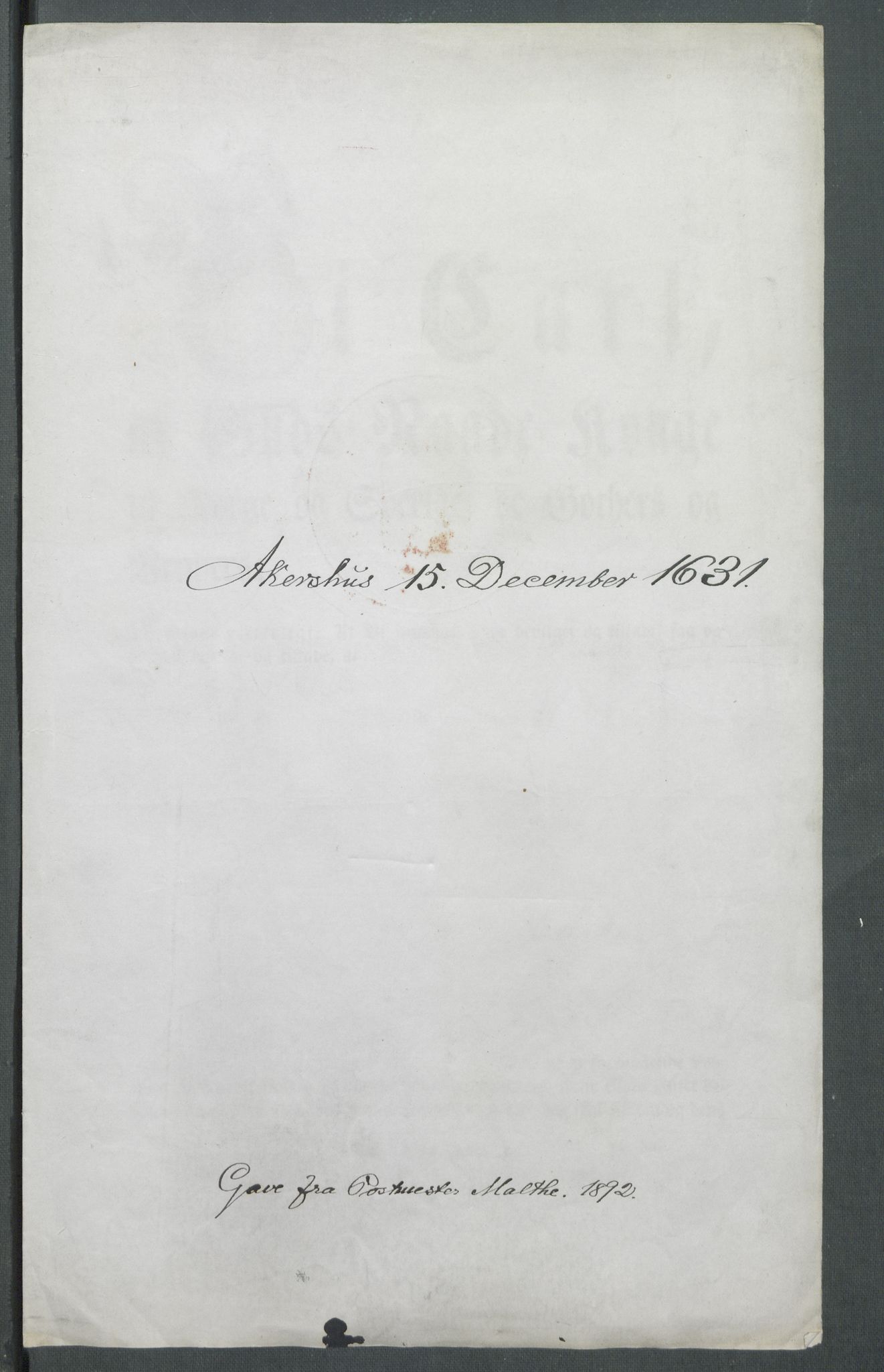 Riksarkivets diplomsamling, RA/EA-5965/F02/L0141: Dokumenter, 1631, p. 23