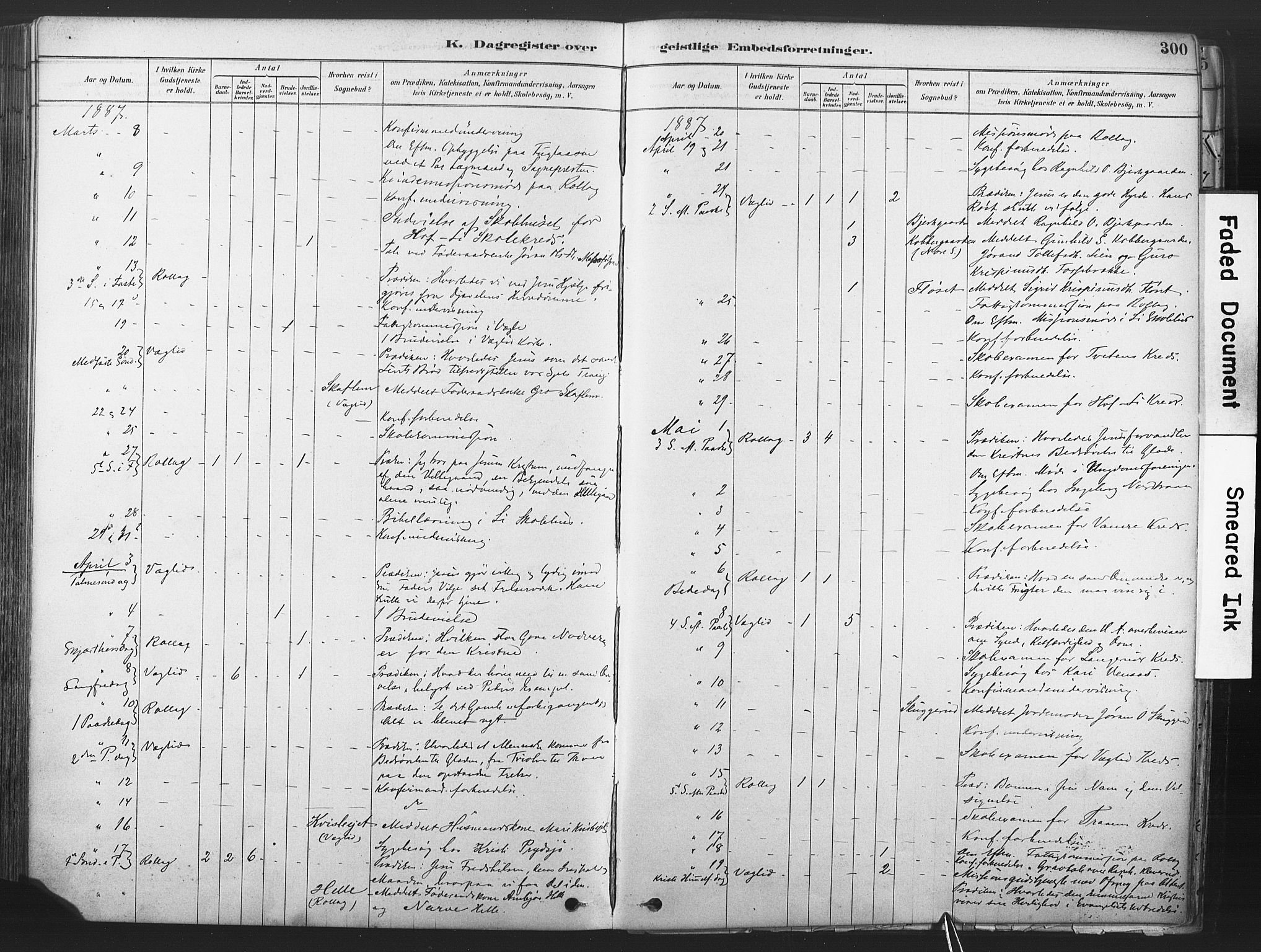 Rollag kirkebøker, AV/SAKO-A-240/F/Fa/L0011: Parish register (official) no. I 11, 1878-1902, p. 300