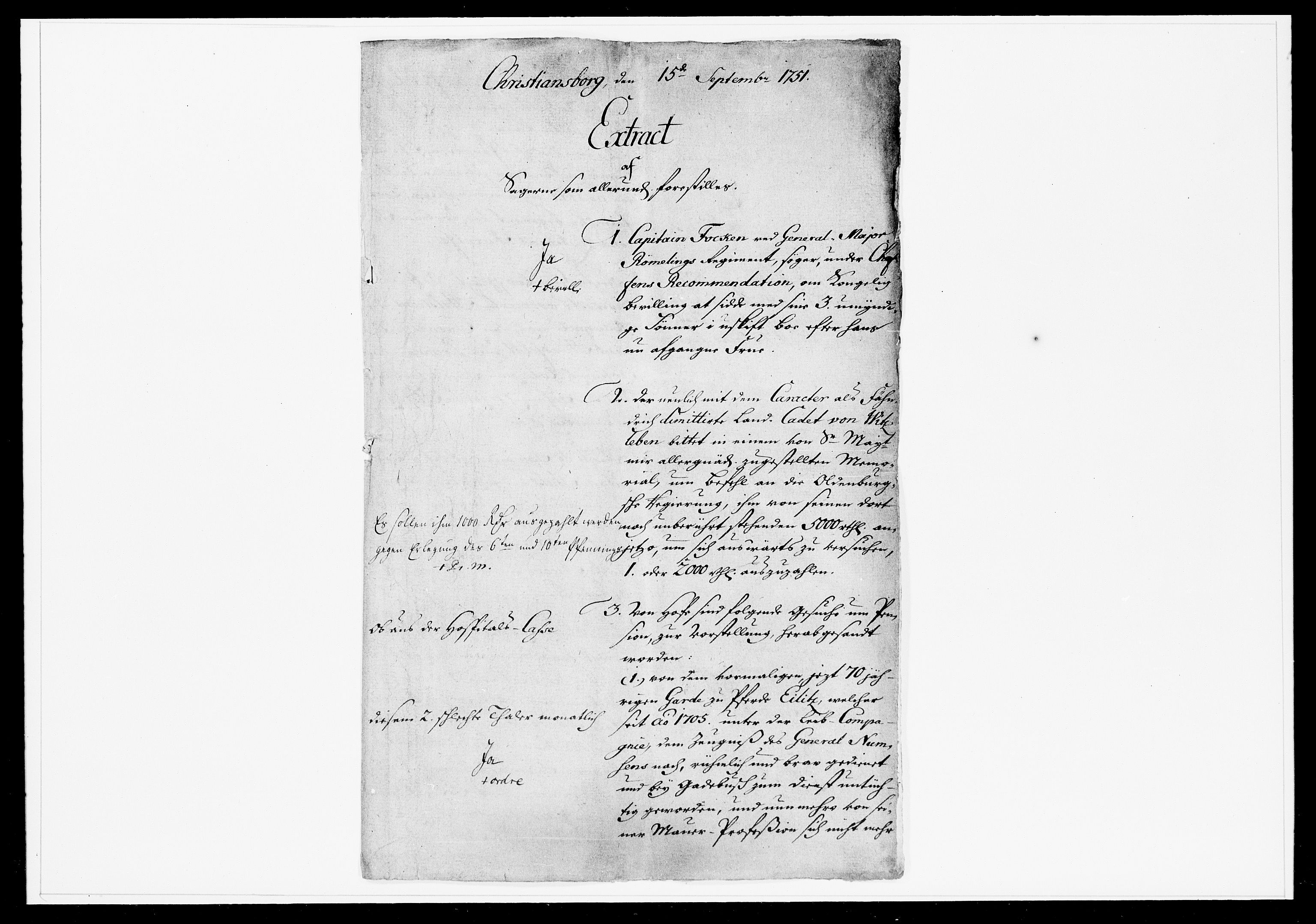 Krigskollegiet, Krigskancelliet, DRA/A-0006/-/1226-1232: Refererede sager, 1751, p. 238